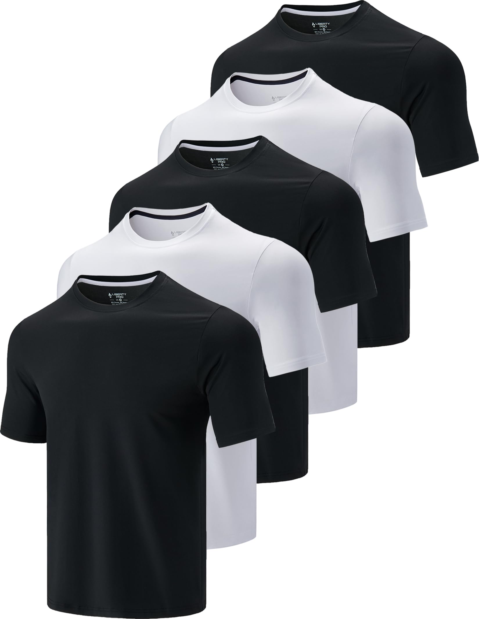 Liberty Imports 5 Pack Men's Active Quick Dry Crew Neck T Shirts - Tennis Mindset