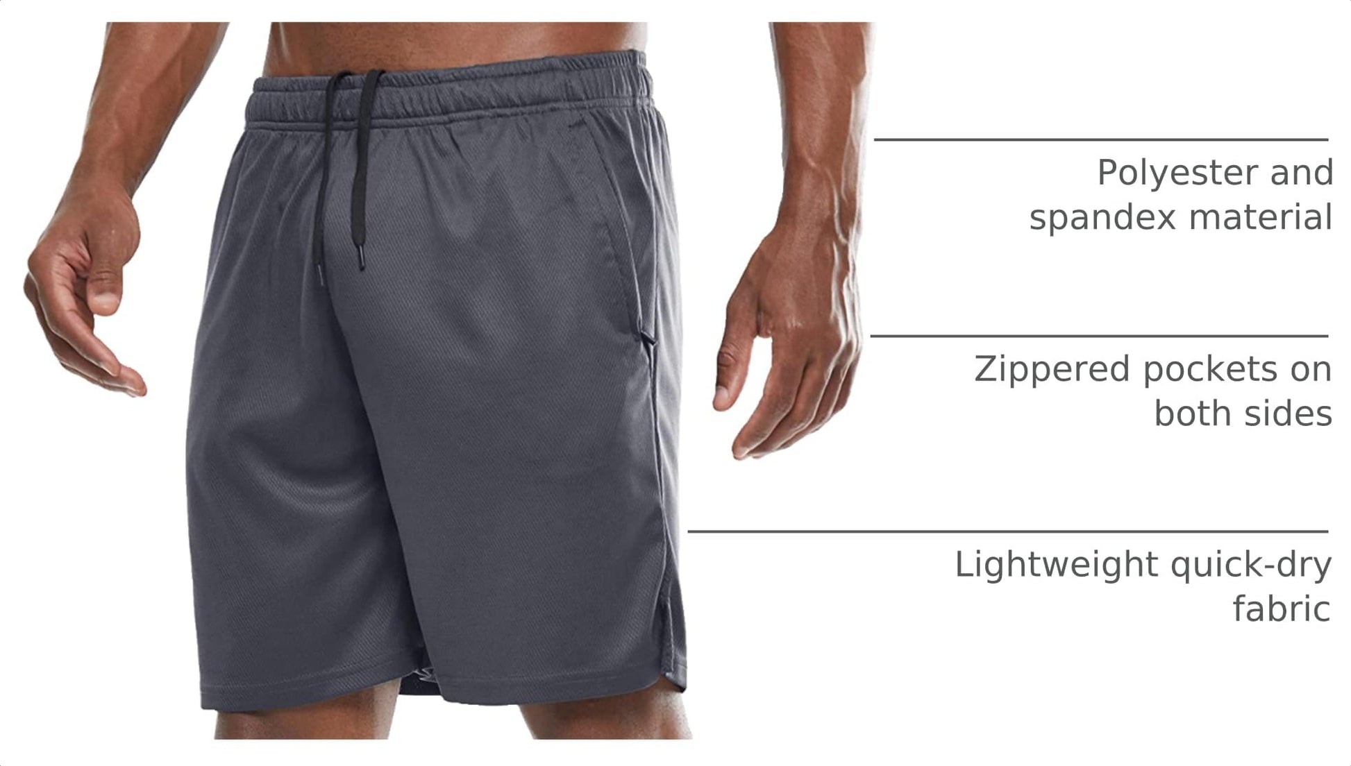 G Gradual Men's 7" Workout Running Shorts Quick Dry Lightweight Gym Shorts with Zip Pockets - Tennis Mindset