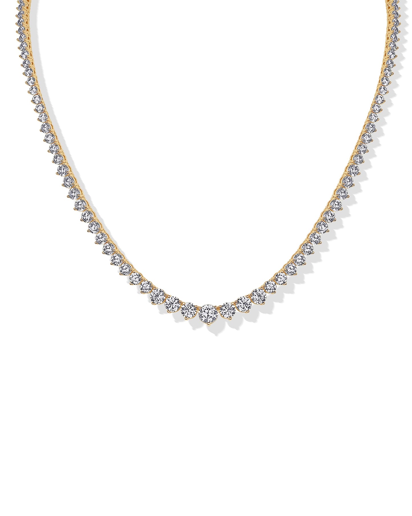 PAVOI 14K Gold Plated Graduated Tennis Necklaces for Women, CZ Necklace - Tennis Mindset