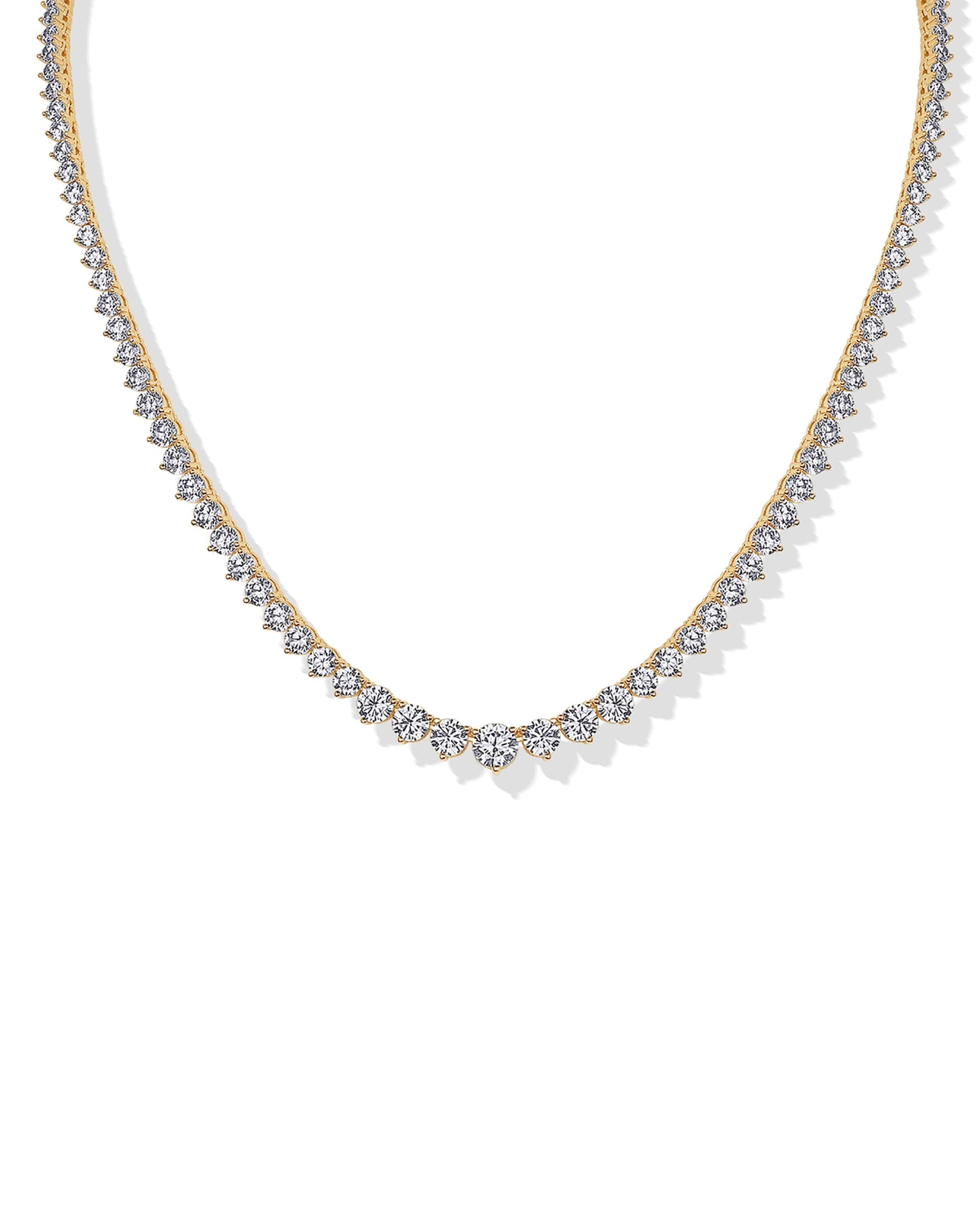 PAVOI 14K Gold Plated Graduated Tennis Necklaces for Women, CZ Necklace - Tennis Mindset