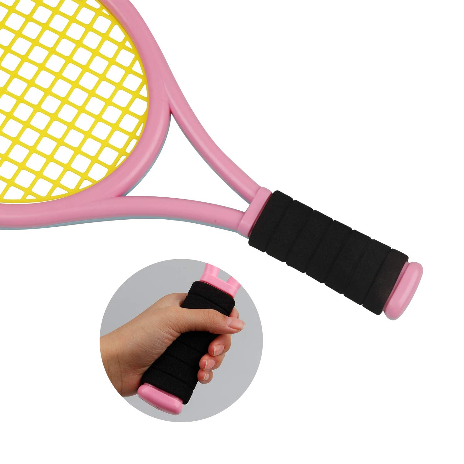 Kids Tennis Racket,17 Inch Plastic Tennis Racket with 2 Soft Balls,2 Tennis Balls and 4 Shuttlecocks for Kid,Toddler Outdoor/Indoor Sport Play - Tennis Mindset