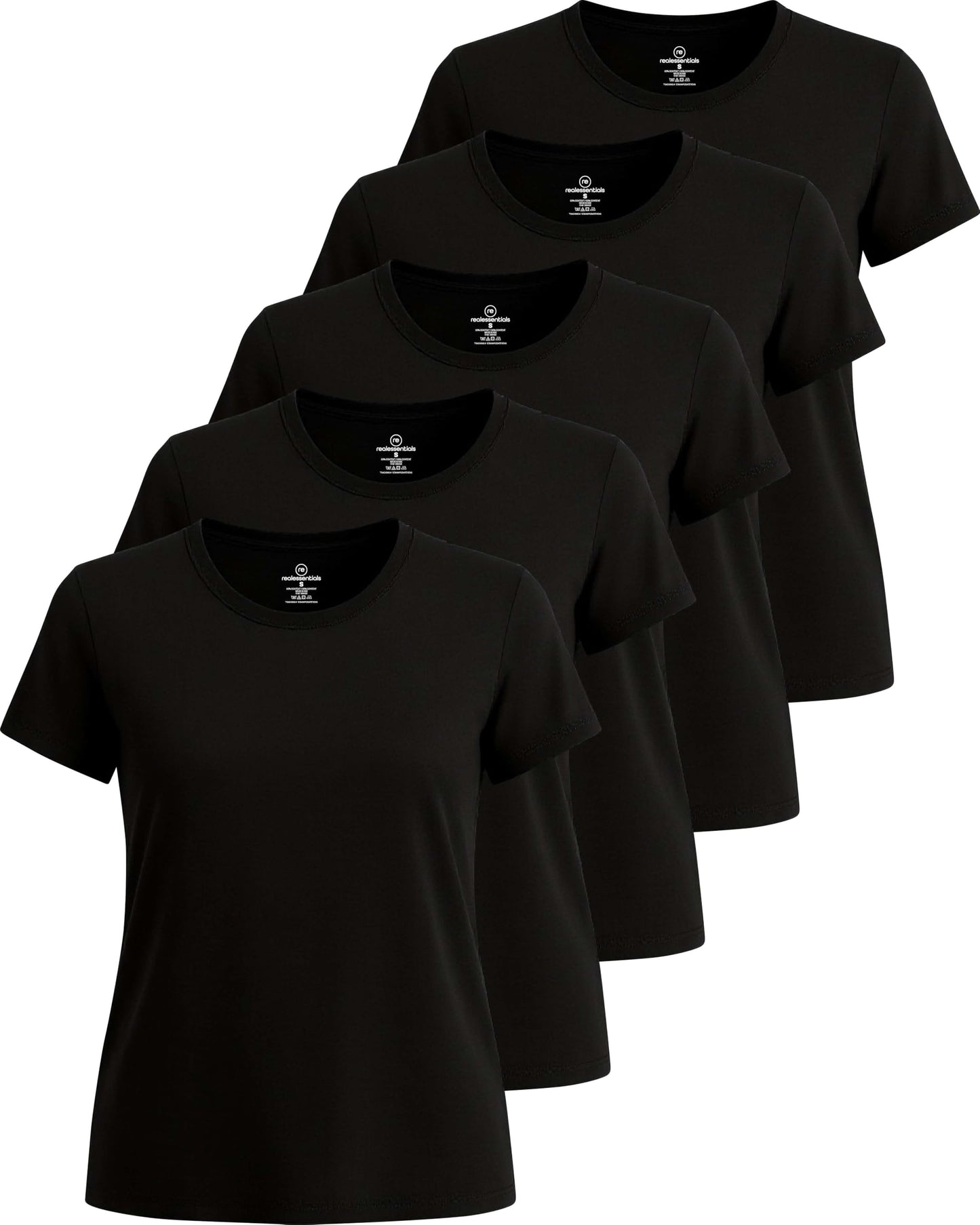 5 Pack Women's Dry Fit Workout Tops Crew Neck T Shirts Athletic Gym Tees