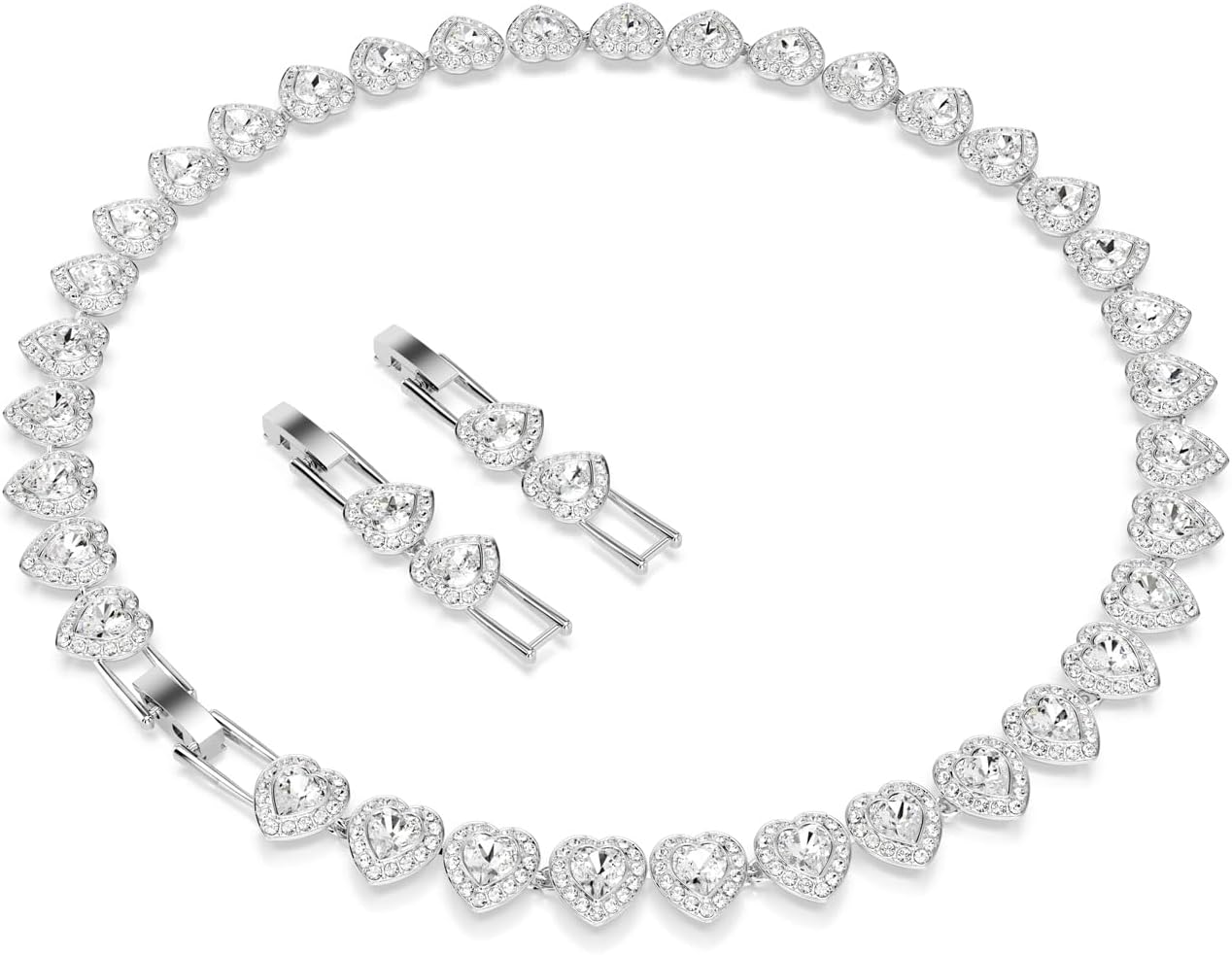 Swarovski Ariana Grande Collection, Clear Crystal & Pearls, Rhodium Finish, Necklaces, Earrings and Bracelets - Tennis Mindset