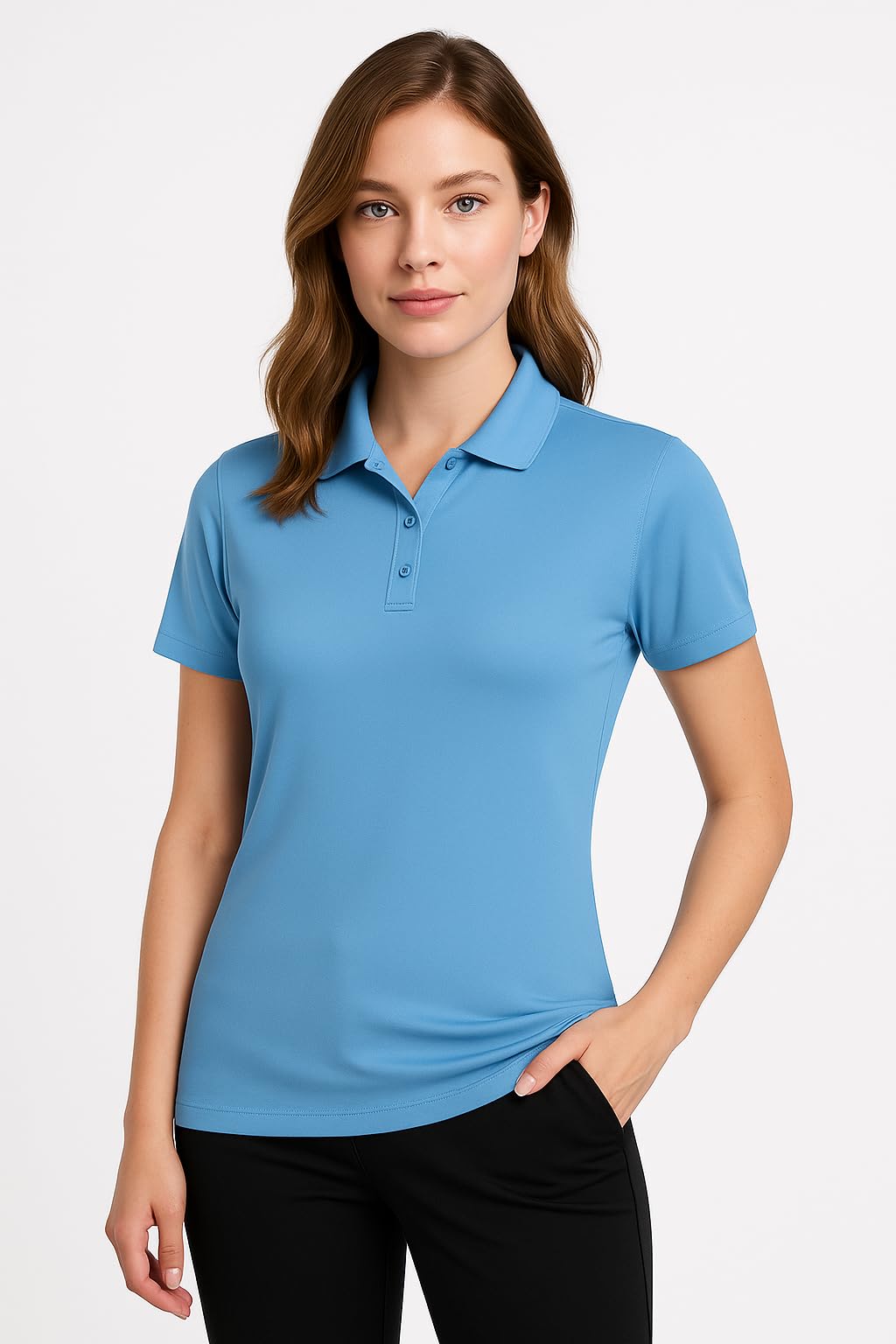 Opna Women's Dry-Fit Golf Polo Shirts 3-Button Golf Polo's in 20 Colors XS-3XL Shirt