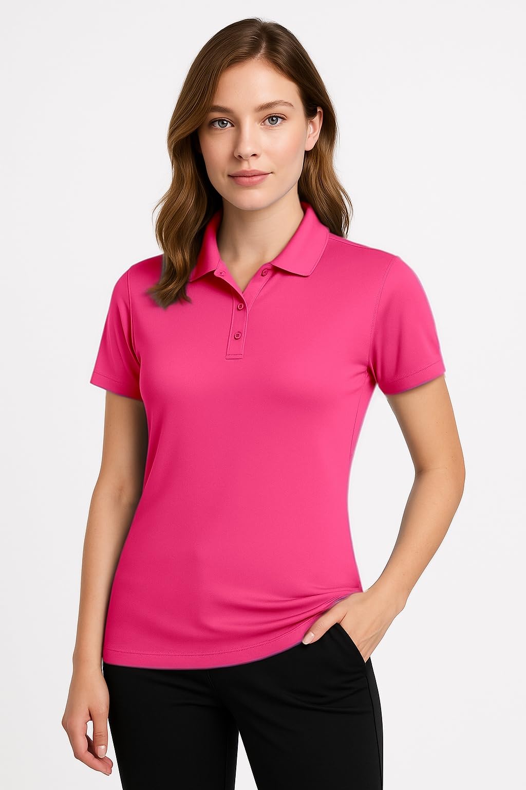 Opna Women's Dry-Fit Golf Polo Shirts 3-Button Golf Polo's in 20 Colors XS-3XL Shirt