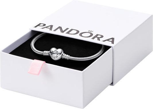 PANDORA Heart Clasp Snake Chain Bracelet - Heart Clasp - Romantic Jewelry for Her