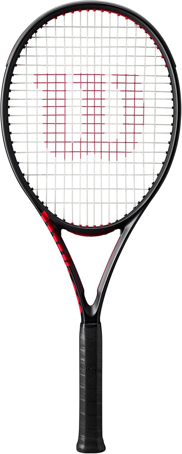 Wilson Clash 100 V3 Strung Adult Performance Tennis Racket - Grip Size 3-4 3/8", Strung with Sensation 16 Natural at Mid Range Tension - Tennis Mindset