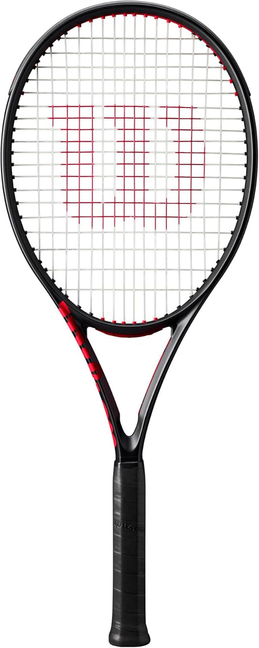Wilson Clash 100 V3 Strung Adult Performance Tennis Racket - Grip Size 3-4 3/8", Strung with Sensation 16 Natural at Mid Range Tension - Tennis Mindset
