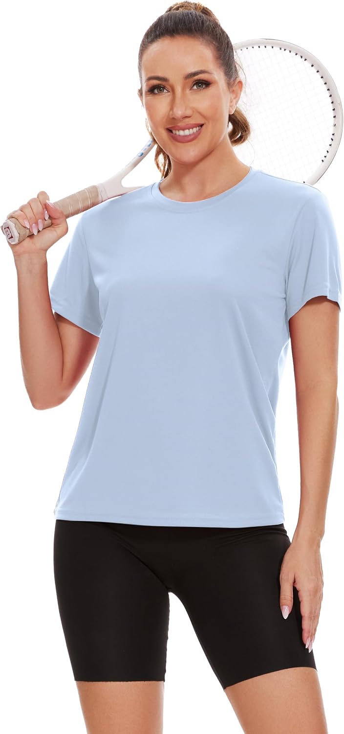 6 Pack Workout Tops for Women Short Sleeve Athletic Quick Dry T Shirts