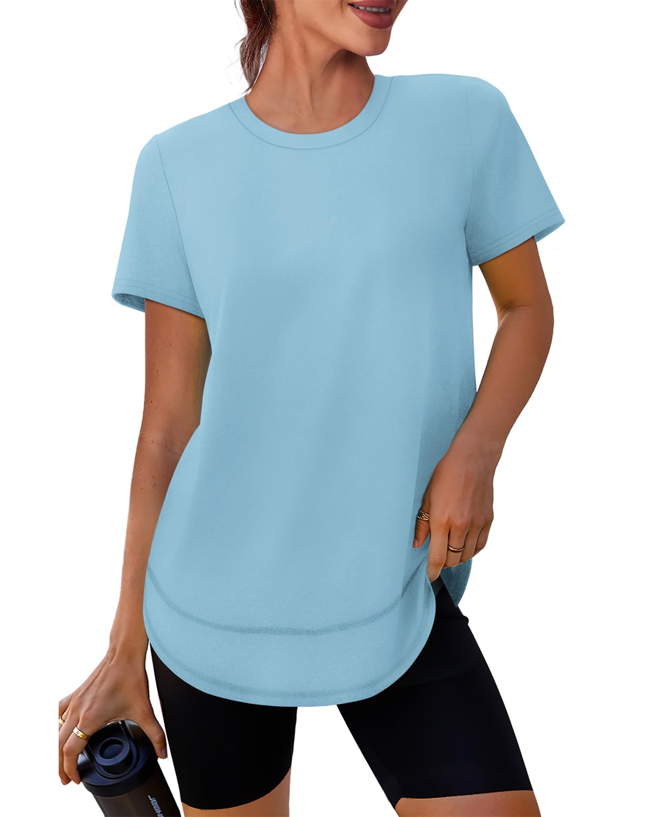 XIEERDUO Womens Workout Tops Short Sleeve Shirts Sun Protection UPF 50+ Quick Dry Outfits for Hiking Running S-3XL