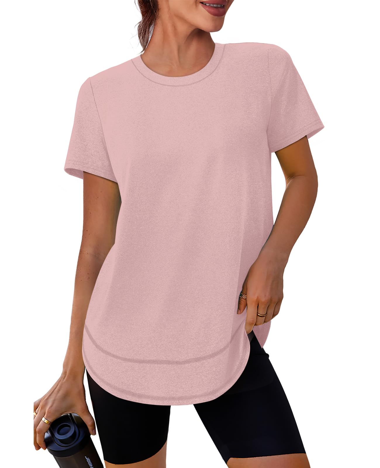 XIEERDUO Womens Workout Tops Short Sleeve Shirts Sun Protection UPF 50+ Quick Dry Outfits for Hiking Running S-3XL
