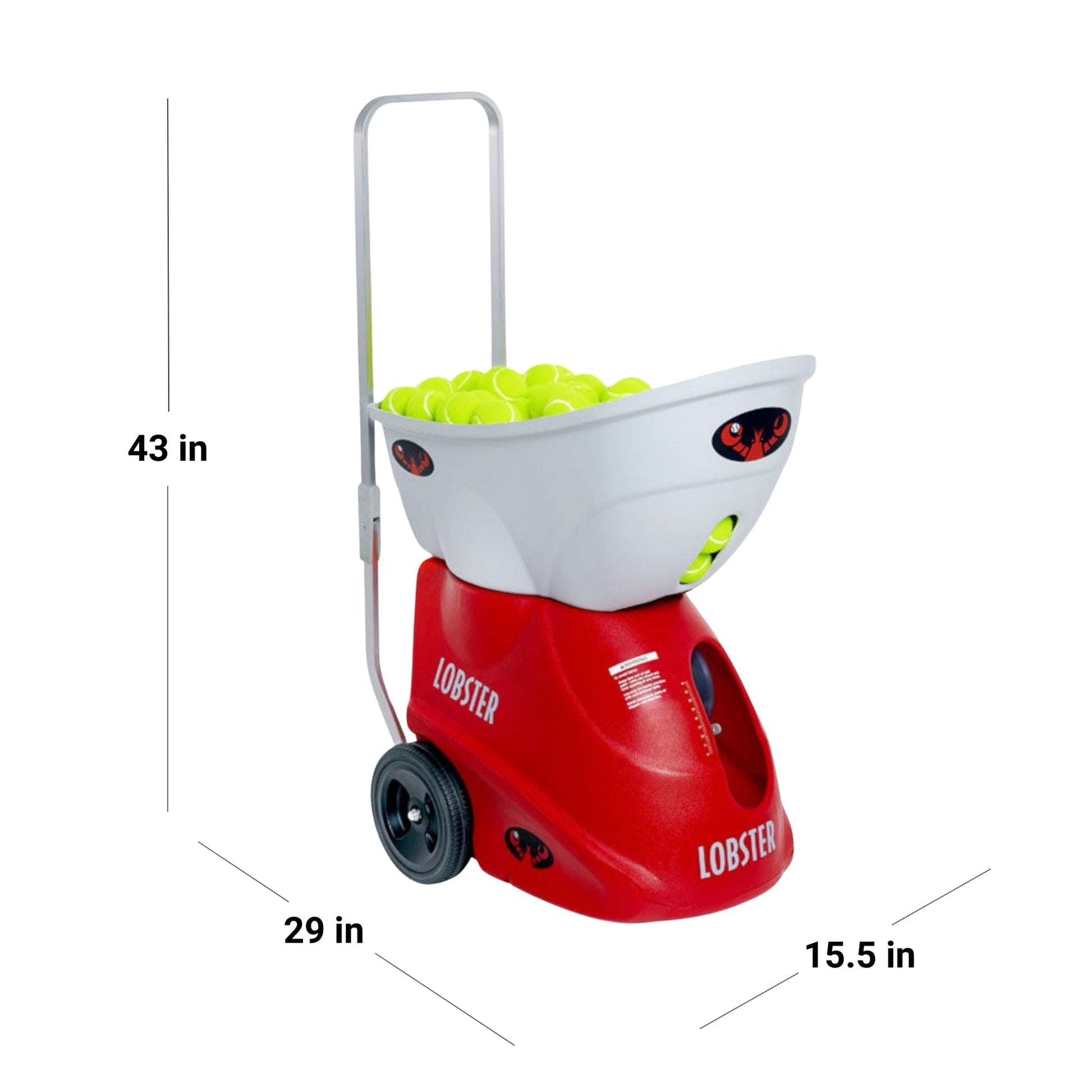 LOBSTER Sports Elite Tennis Ball Machine - Auto Portable Tennis Ball Launcher, Preloaded & Custom Drills, Spin Control, Lob Elevation Switch, Ball Speed (up to 80MPH), with Multi-Function Remote - Tennis Mindset
