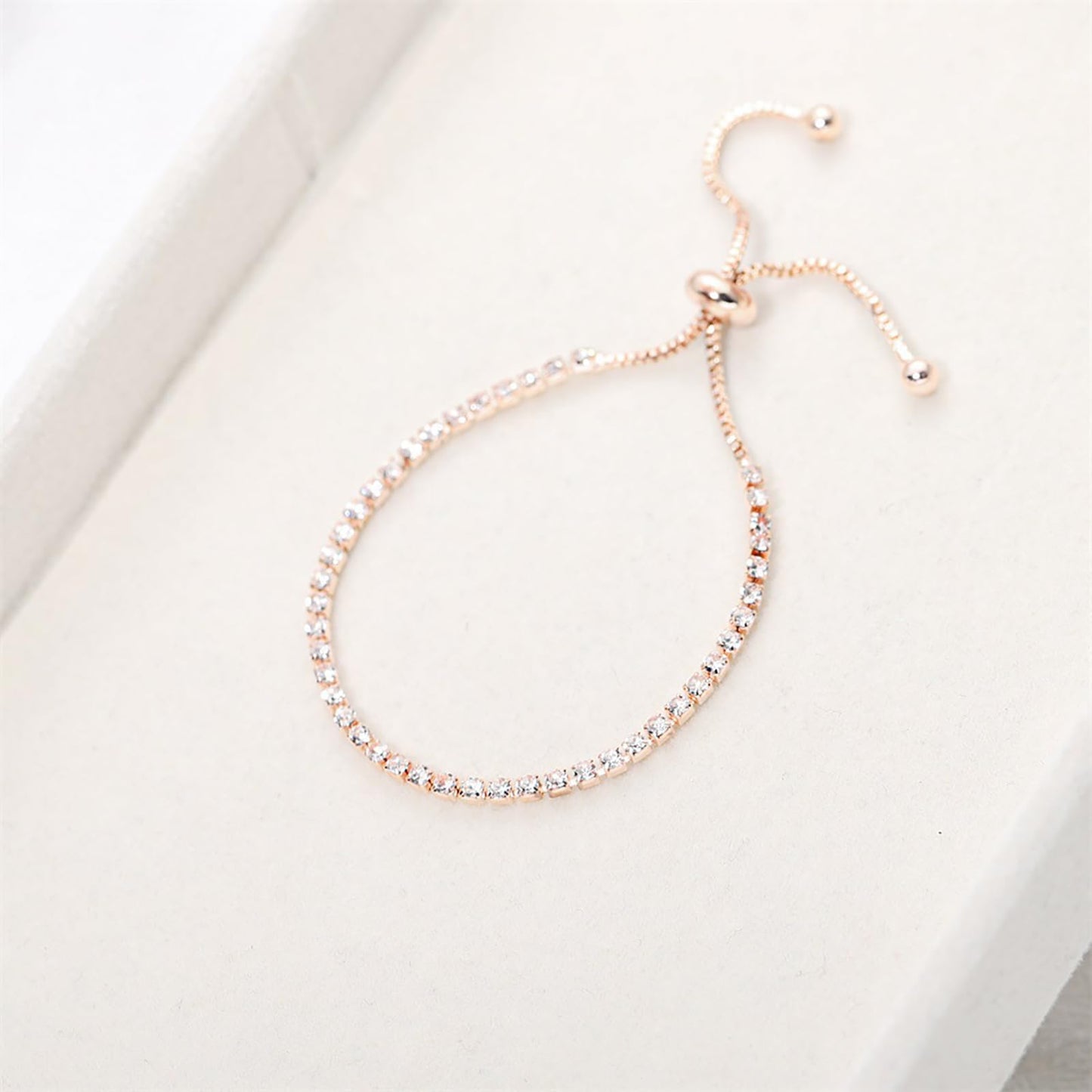 Tennis Bracelets, Tennis Bracelets for Women (Silver/Rose Glod/Green)