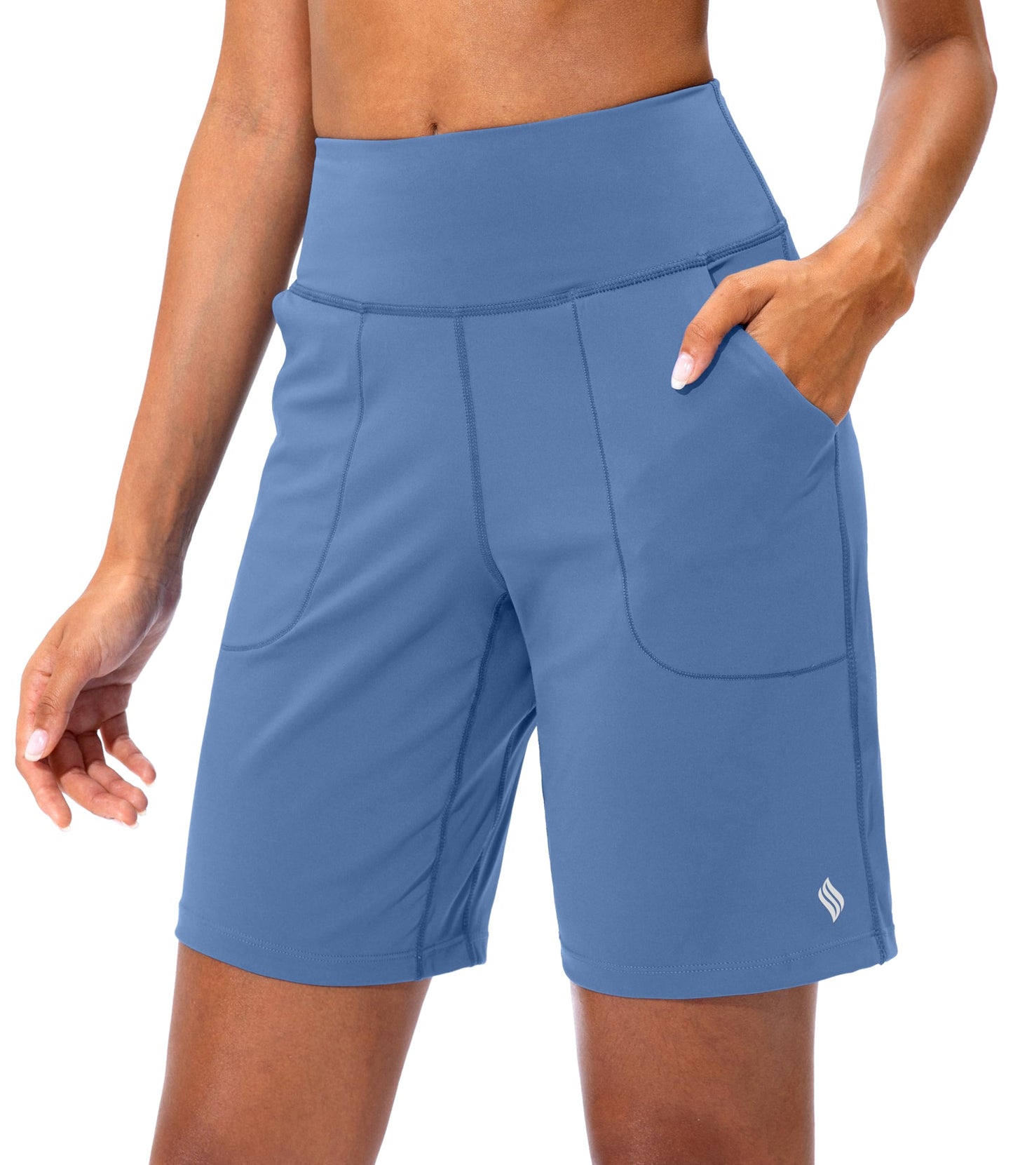 SANTINY Bermuda Shorts for Women with Pockets Athletic Workout Shorts - Tennis Mindset