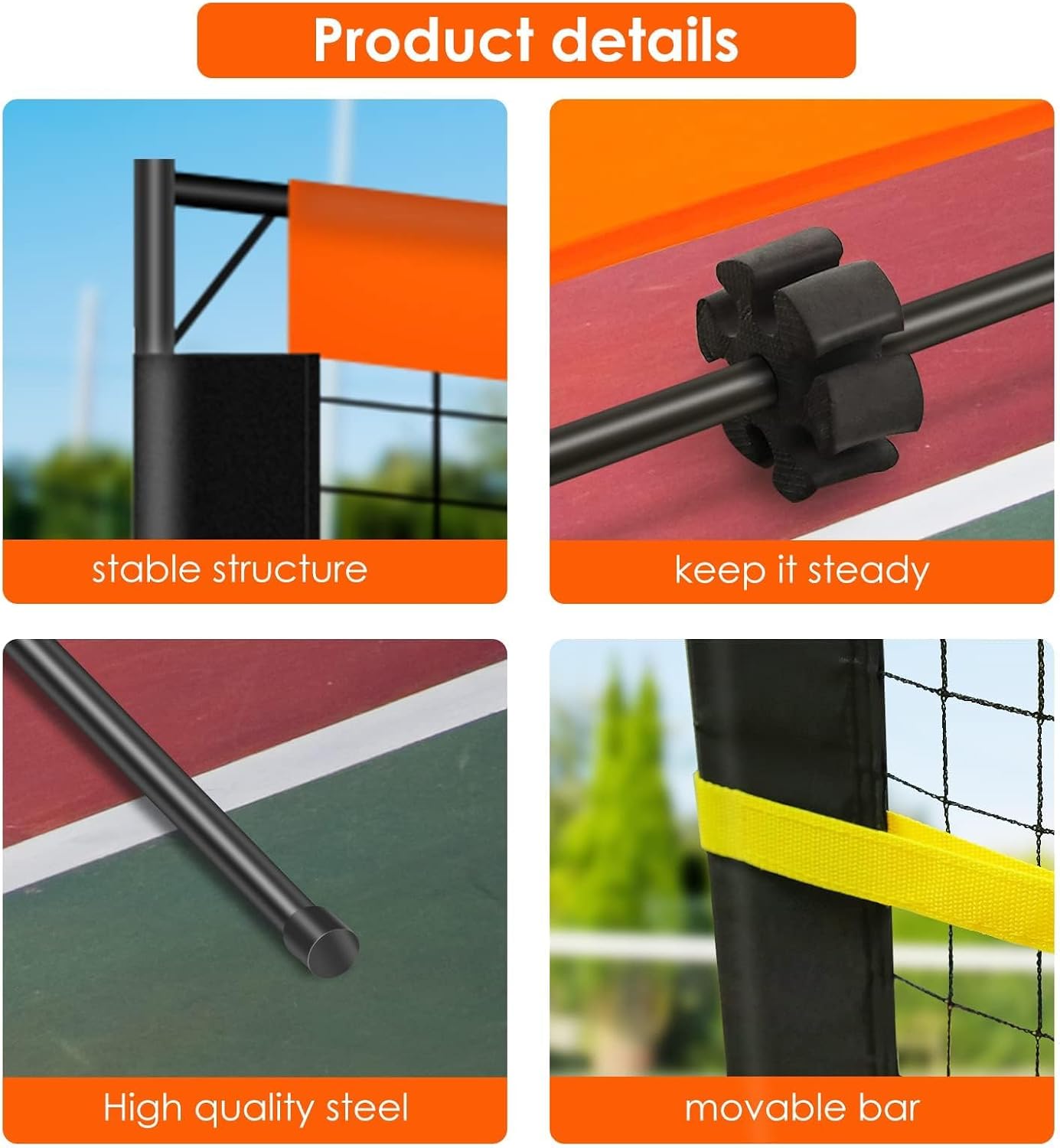 ORIENGEAR Tennis Rebound Practice Wall - 12ft x 6ft Rebounder Net for Racquet Sports, Ball & Pickleball, Training Backboard for Court Backyard and Indoor & Outdoor Use - Tennis Mindset