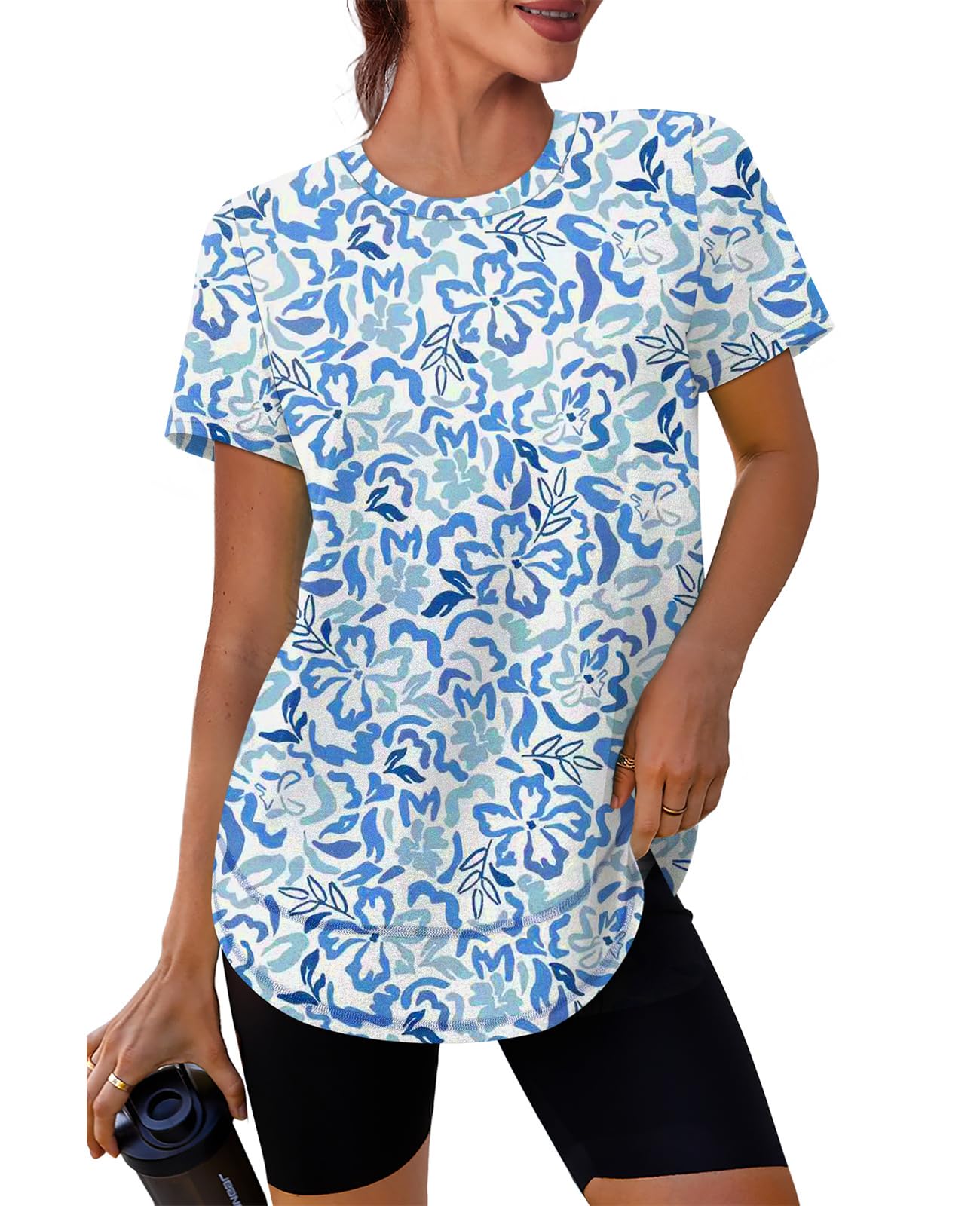 XIEERDUO Womens Workout Tops Short Sleeve Shirts Sun Protection UPF 50+ Quick Dry Outfits for Hiking Running S-3XL