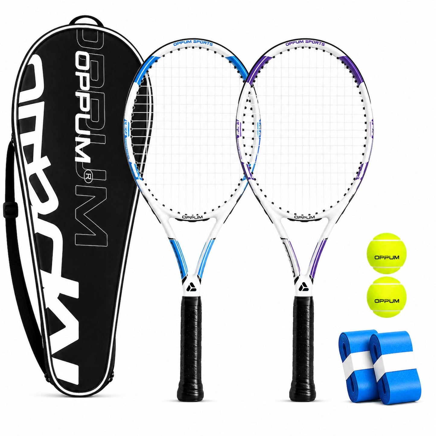 Adult Tennis Racket Set of 2, 27 Inch Pre-Strung for Beginners