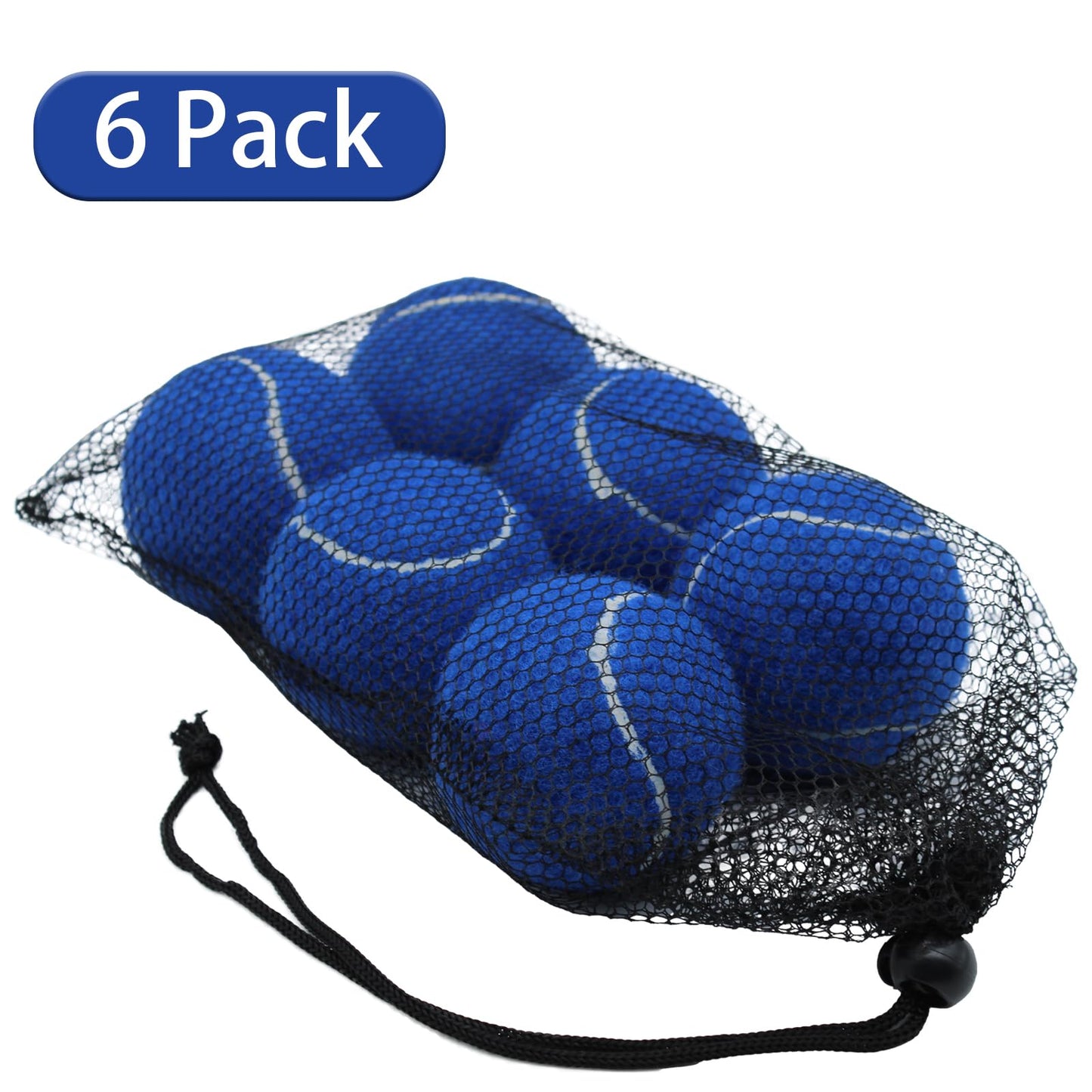 SHYUJAJIE Tennis Ball,6 Pack Practice Balls Bulk,Dog Balls with Mesh Bag