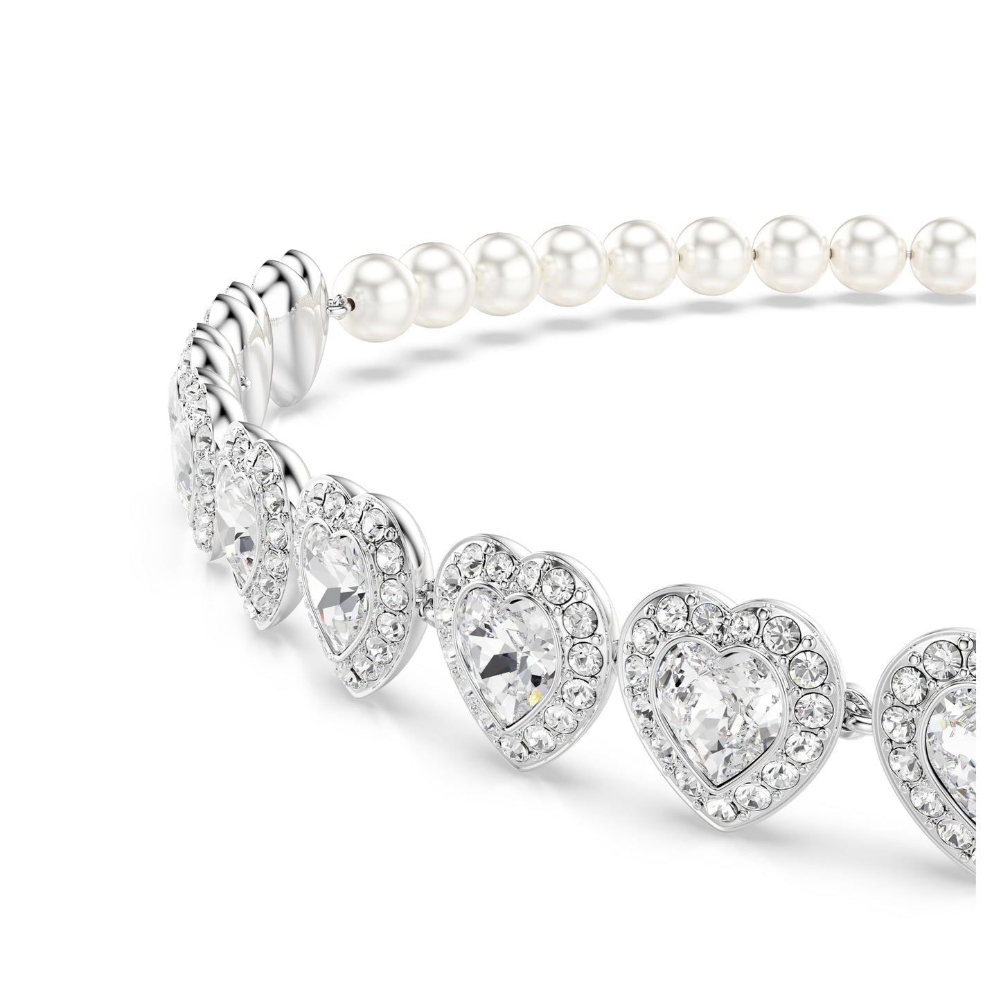 Swarovski Ariana Grande Collection, Clear Crystal & Pearls, Rhodium Finish, Necklaces, Earrings and Bracelets - Tennis Mindset