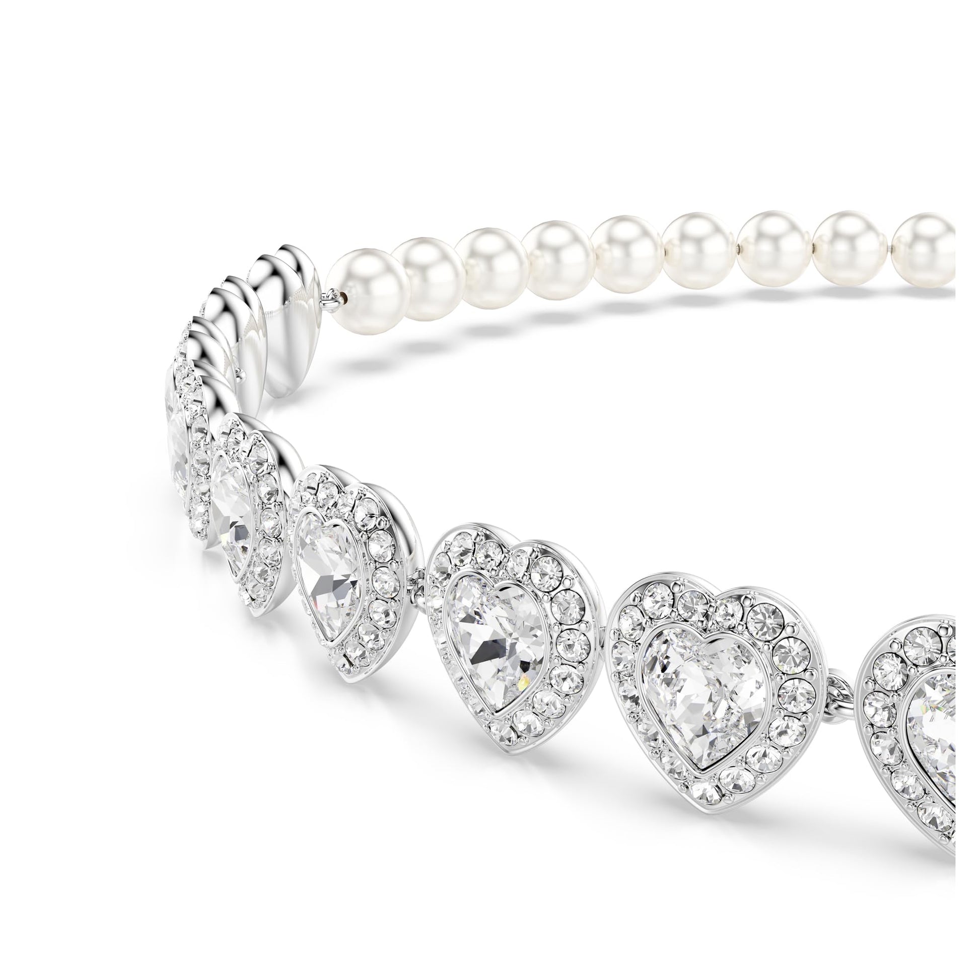 Swarovski Ariana Grande Collection, Clear Crystal & Pearls, Rhodium Finish, Necklaces, Earrings and Bracelets - Tennis Mindset
