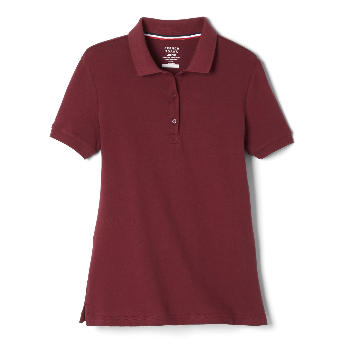 French Toast Women's Juniors' Short Sleeve Stretch Pique Polo Shirt