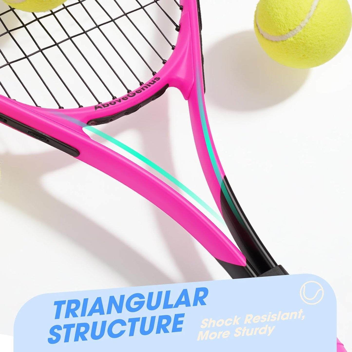 AboveGenius Neon Tennis Rackets 2 Pack for Adults- 27" Lightweight Aluminum Tennis Racquet Set with 3 Balls & Bag- Vibrant High-Visibility Matte Finish for Men Women Beginners - Tennis Mindset
