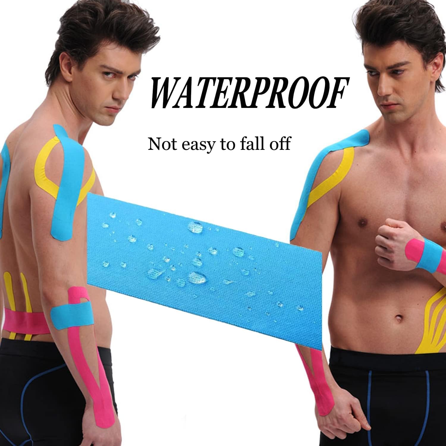 Kinesiology Tape Precut Strips Pro Athletic (3 Rolls,60 Strips) Original Cotton Waterproof Breathable Latex Free Tape for Muscle Pain Relief and Joint Support Elastic Sports Activities Tapes (Mix) - Tennis Mindset