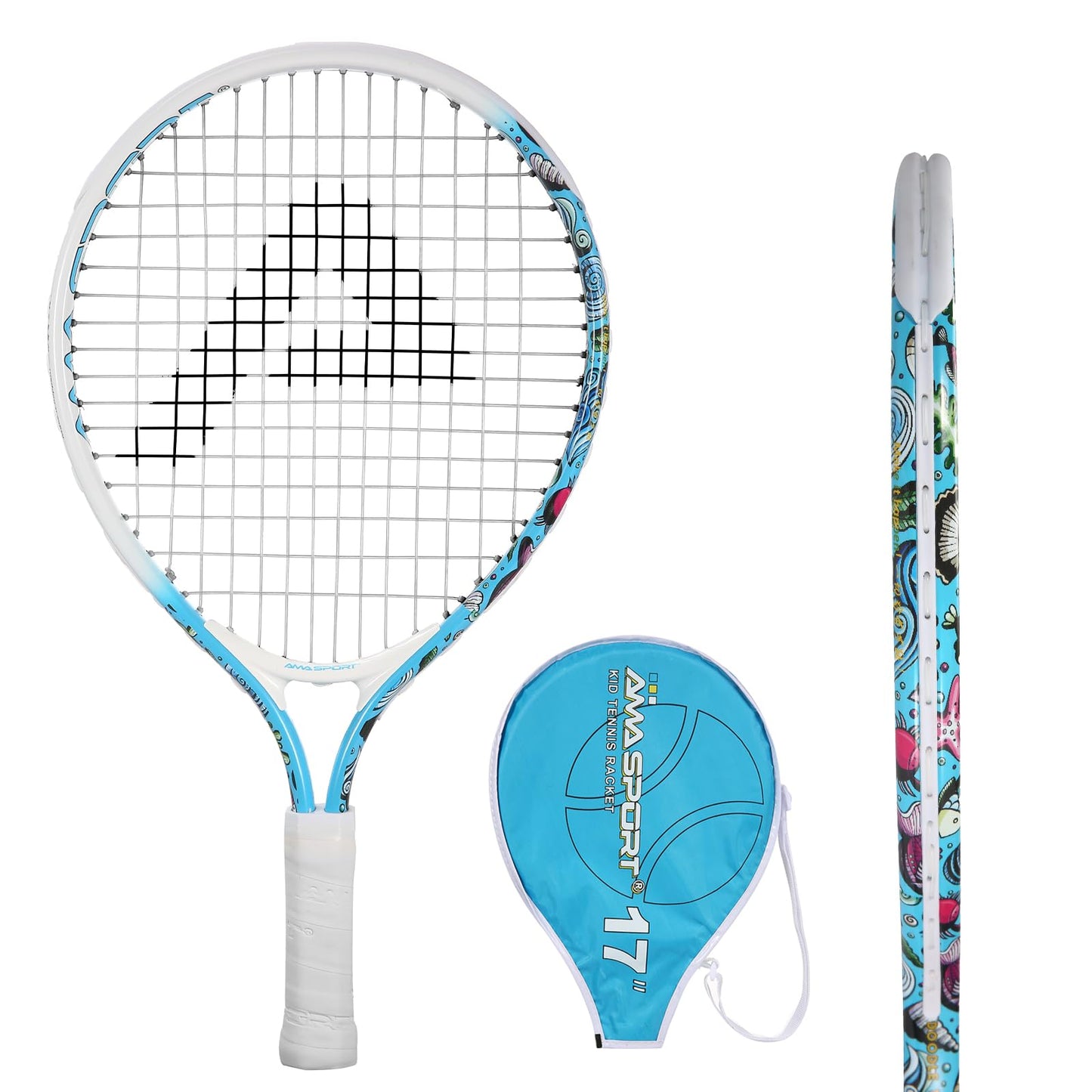 AMA SPORT Kids Tennis Racket for Junior Toddlers Starter Kit 17-25" Tennis Racquet for Girls and Boys with 420D Nylon Shoulder Strap Bag - Tennis Mindset