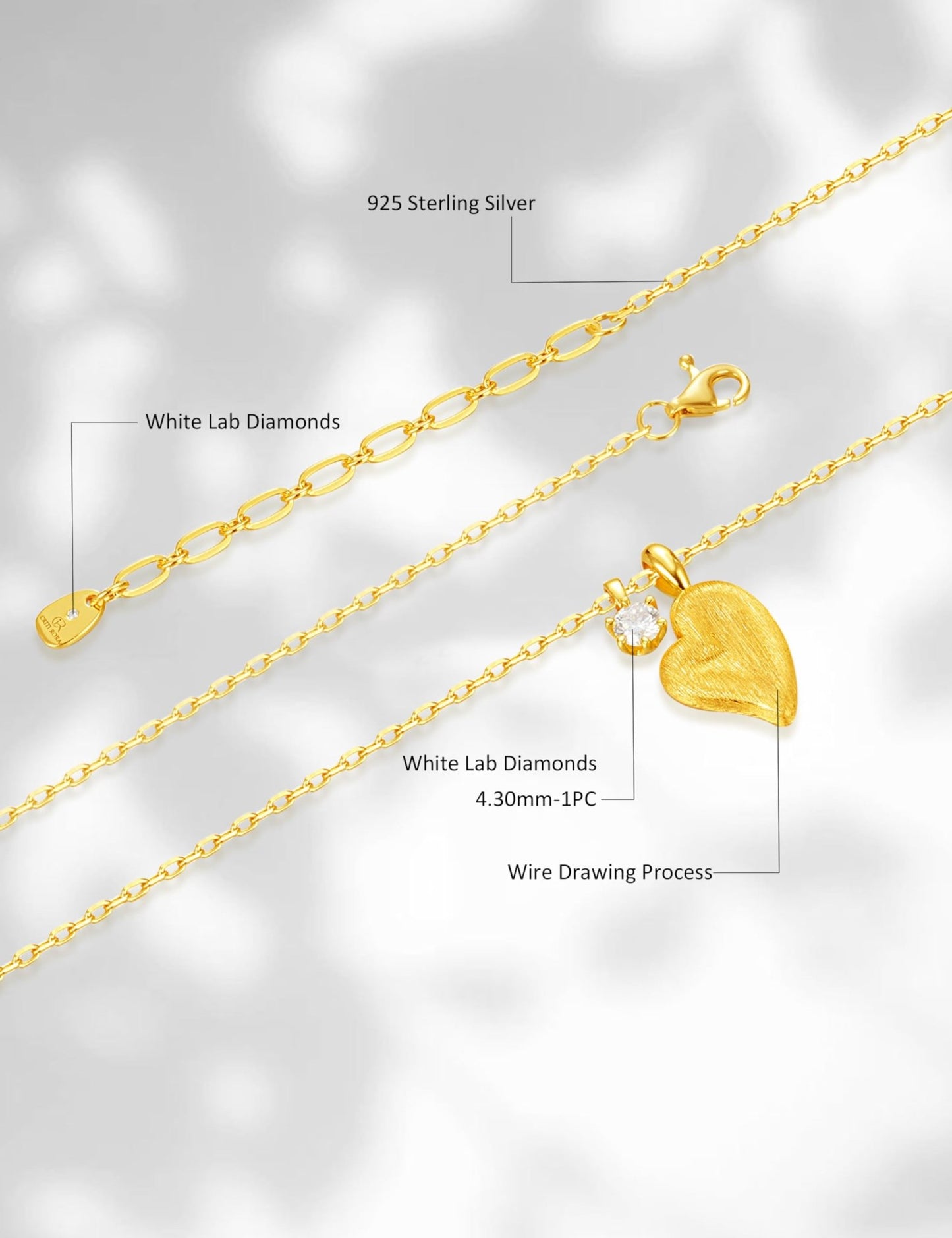 Sterling Silver Lab Grown Diamond Necklace for Women, 18 inch - Tennis Mindset