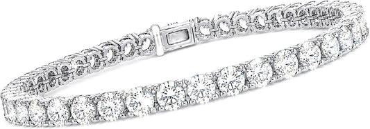14K Gold and Silver Round Cut Lab-Grown Diamond Tennis Bracelet - Tennis Mindset