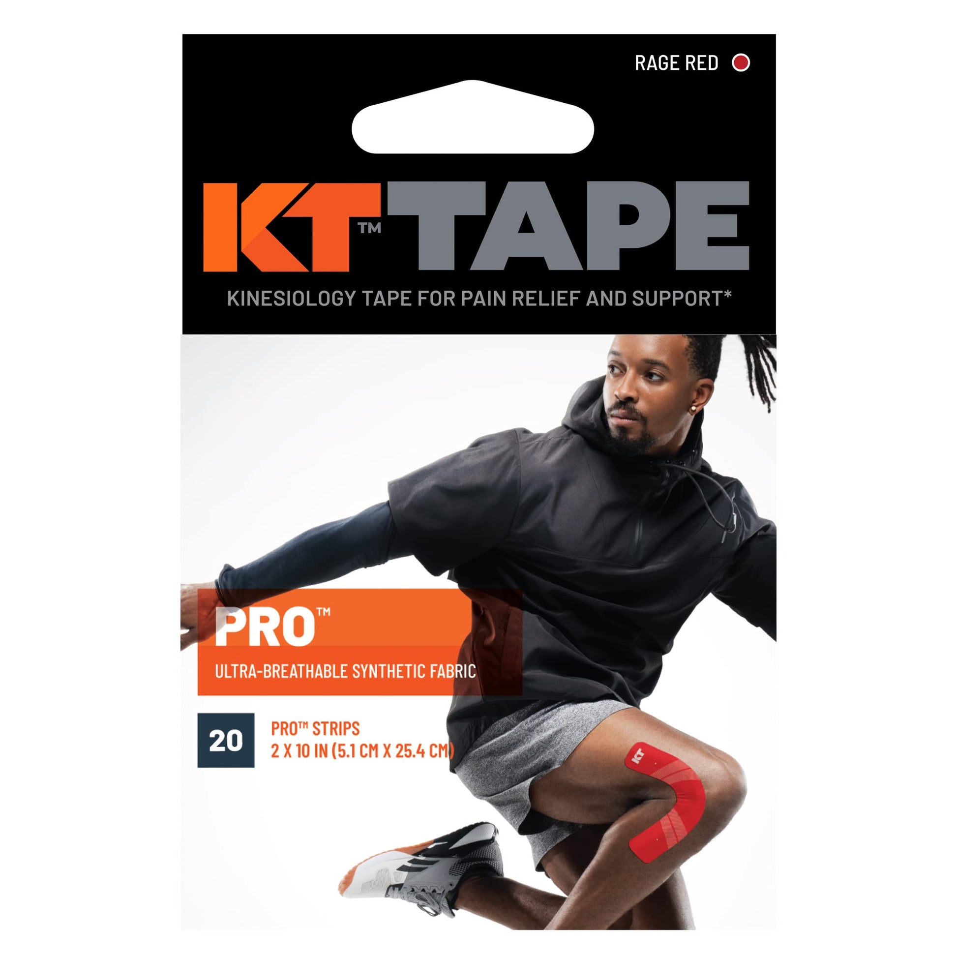 KT Tape, Pro Synthetic Kinesiology Athletic Tape, 20 Count, 10” Precut Strip - Tennis Mindset