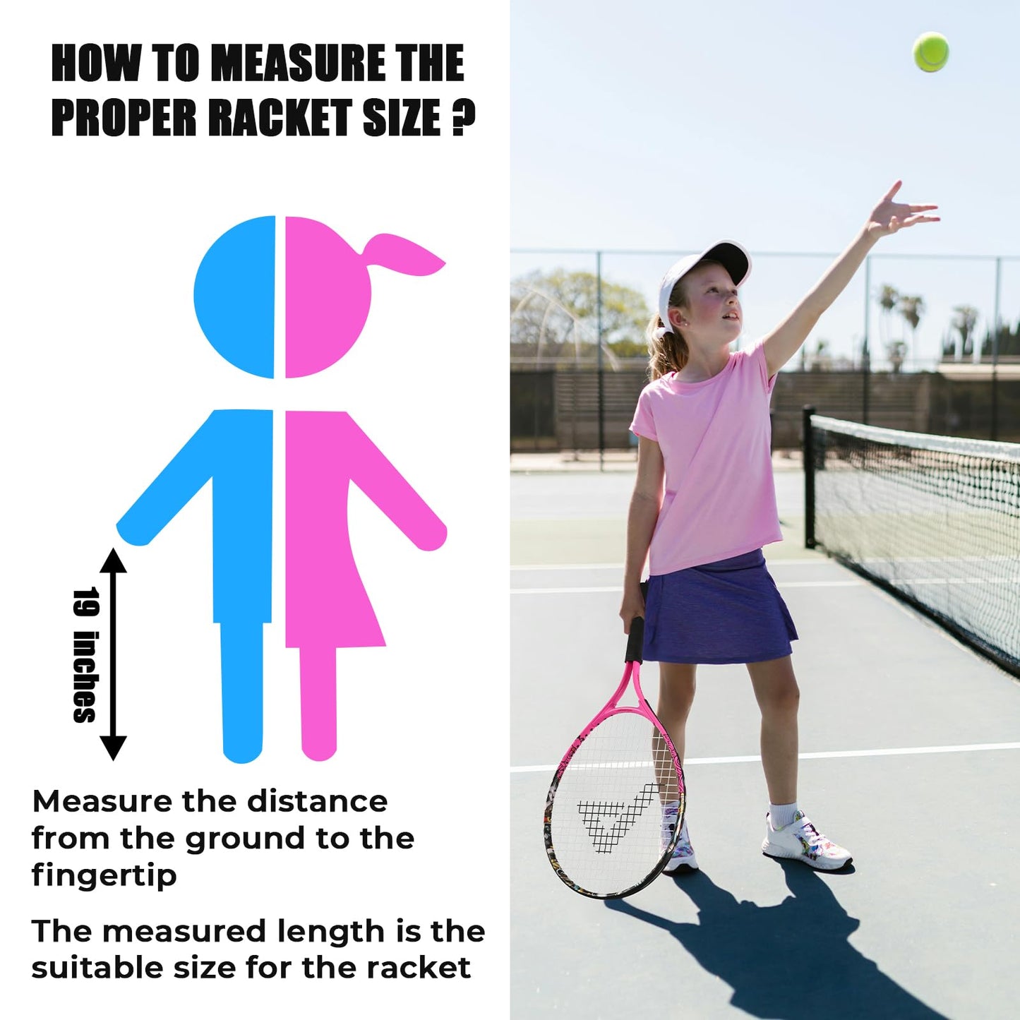 AMA SPORT Kids Tennis Racket for Junior Toddlers Starter Kit 17-25" Tennis Racquet for Girls and Boys with 420D Nylon Shoulder Strap Bag - Tennis Mindset