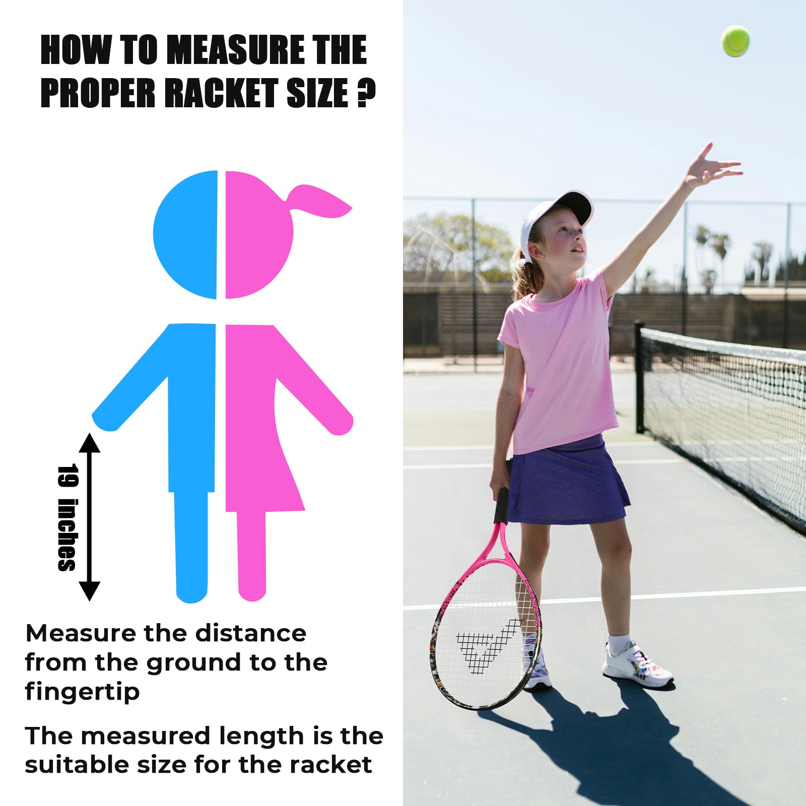 AMA SPORT Kids Tennis Racket for Junior Toddlers Starter Kit 17-25" Tennis Racquet for Girls and Boys with 420D Nylon Shoulder Strap Bag - Tennis Mindset