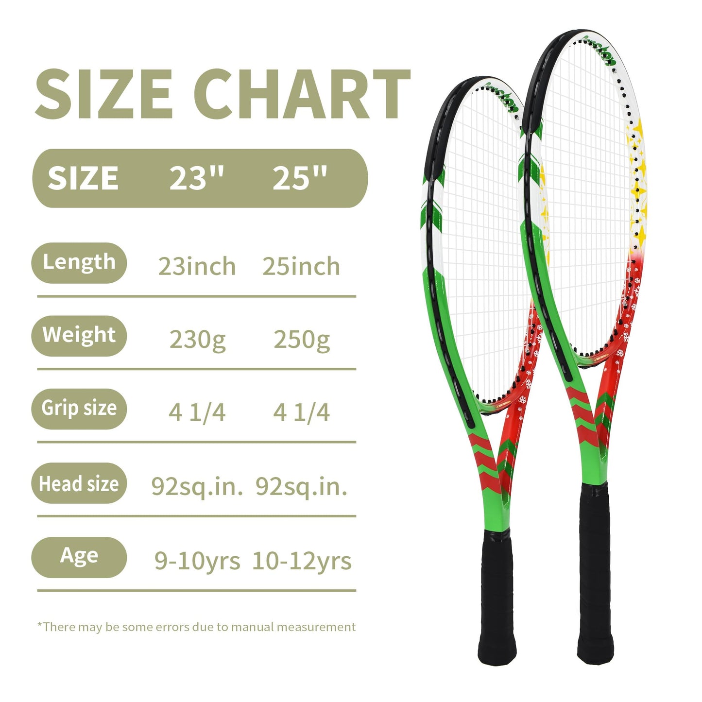 Senston 19" 23" 25" Kids Junior Tennis Racquet for Kids Children Boys Girls Tennis Rackets with Racket Cover - Tennis Mindset