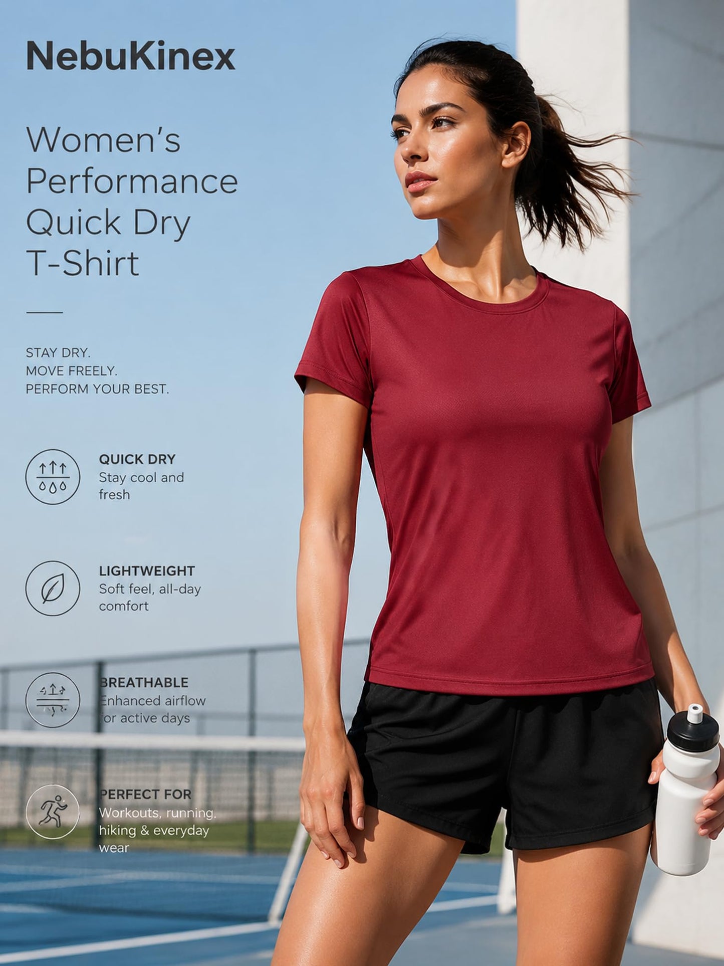 6 Pack Workout Tops for Women Short Sleeve Athletic Quick Dry T Shirts
