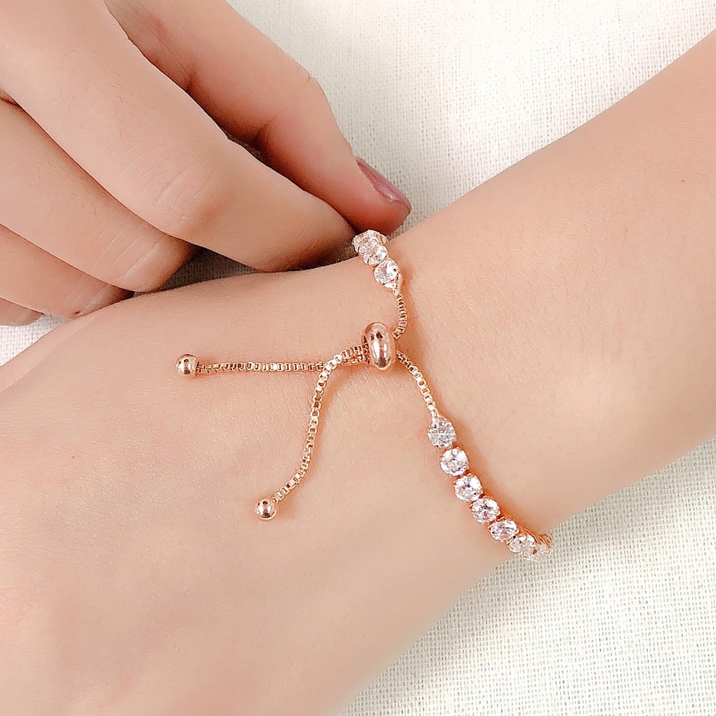Tennis Bracelets, Tennis Bracelets for Women (Silver/Rose Glod/Green)