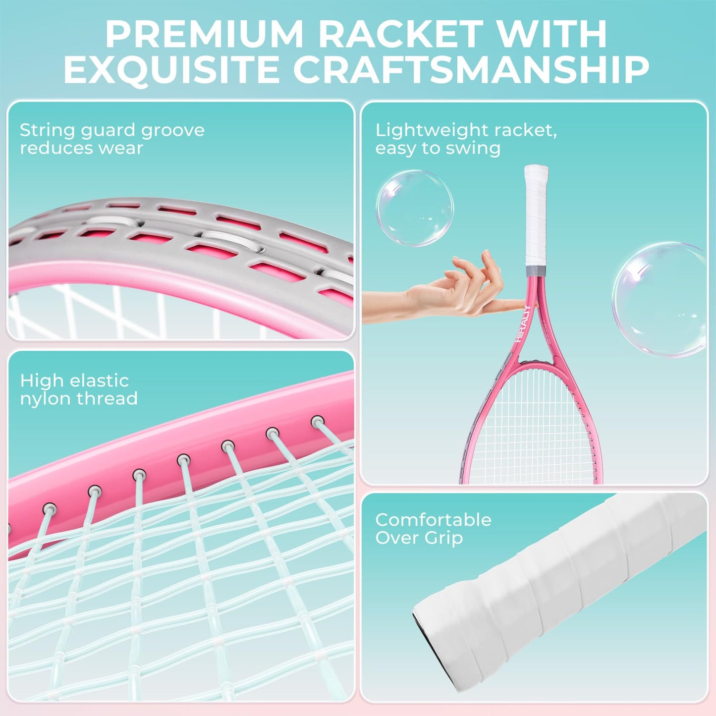 HIRALIY 27-Inch Tennis Racket for Adults with Ball and Carry Bag - Tennis Mindset
