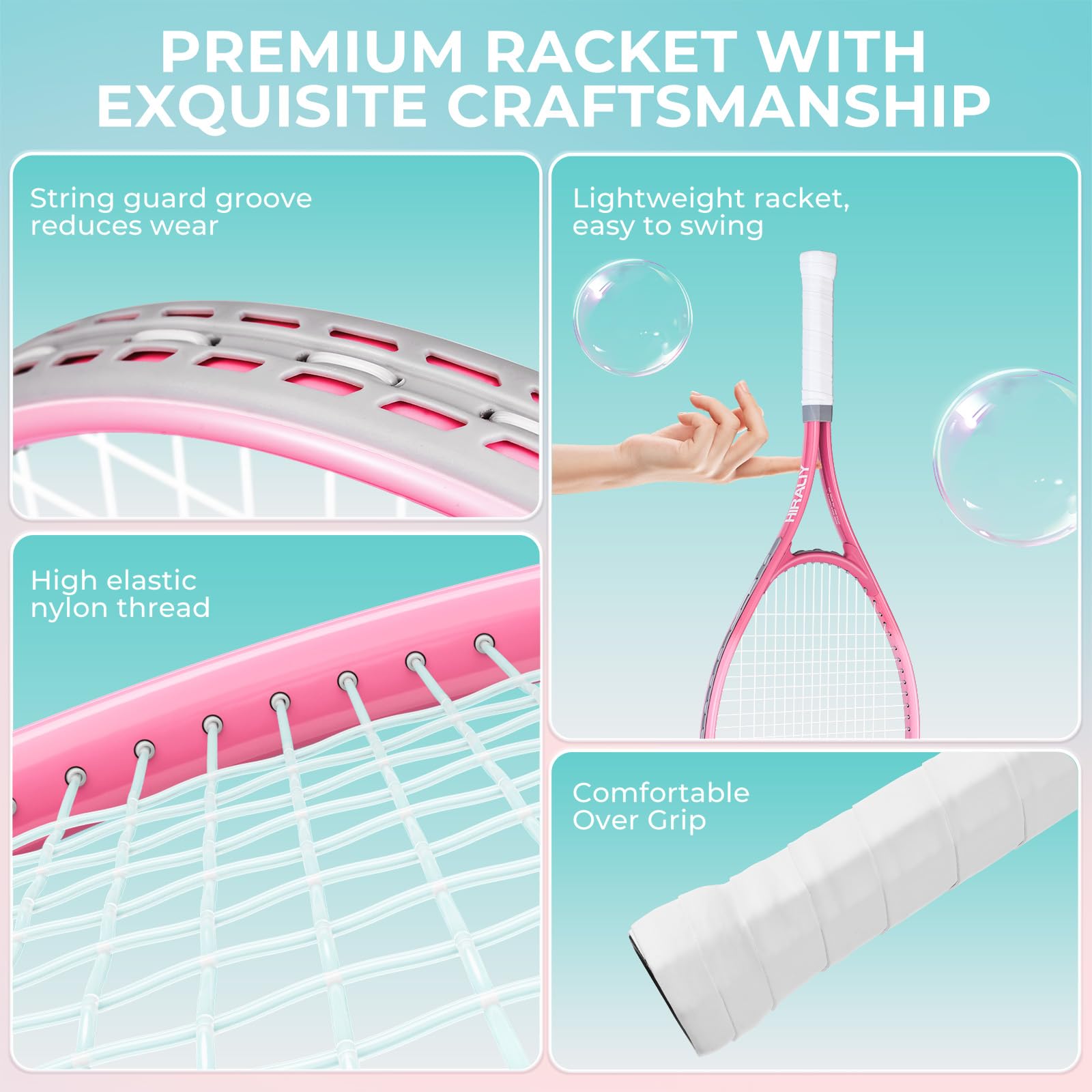 HIRALIY 27-Inch Tennis Racket for Adults with Ball and Carry Bag - Tennis Mindset