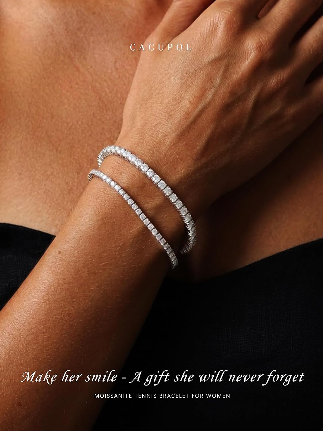 Waterproof Moissanite Tennis Bracelets for Women Hypoallergenic