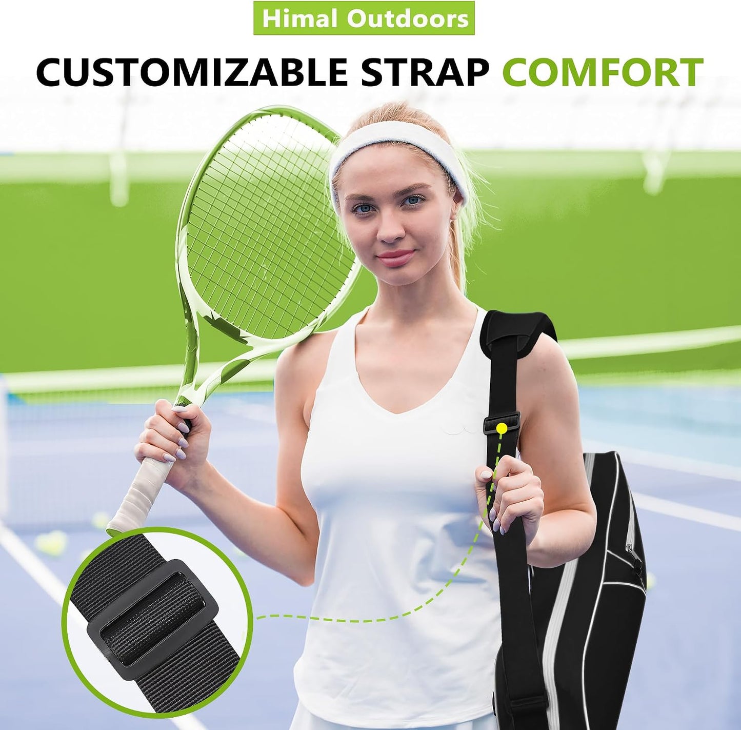 Himal Outdoors 3 Racquet Tennis Bag Tennis Racket Bag for Men Women - Tennis Mindset