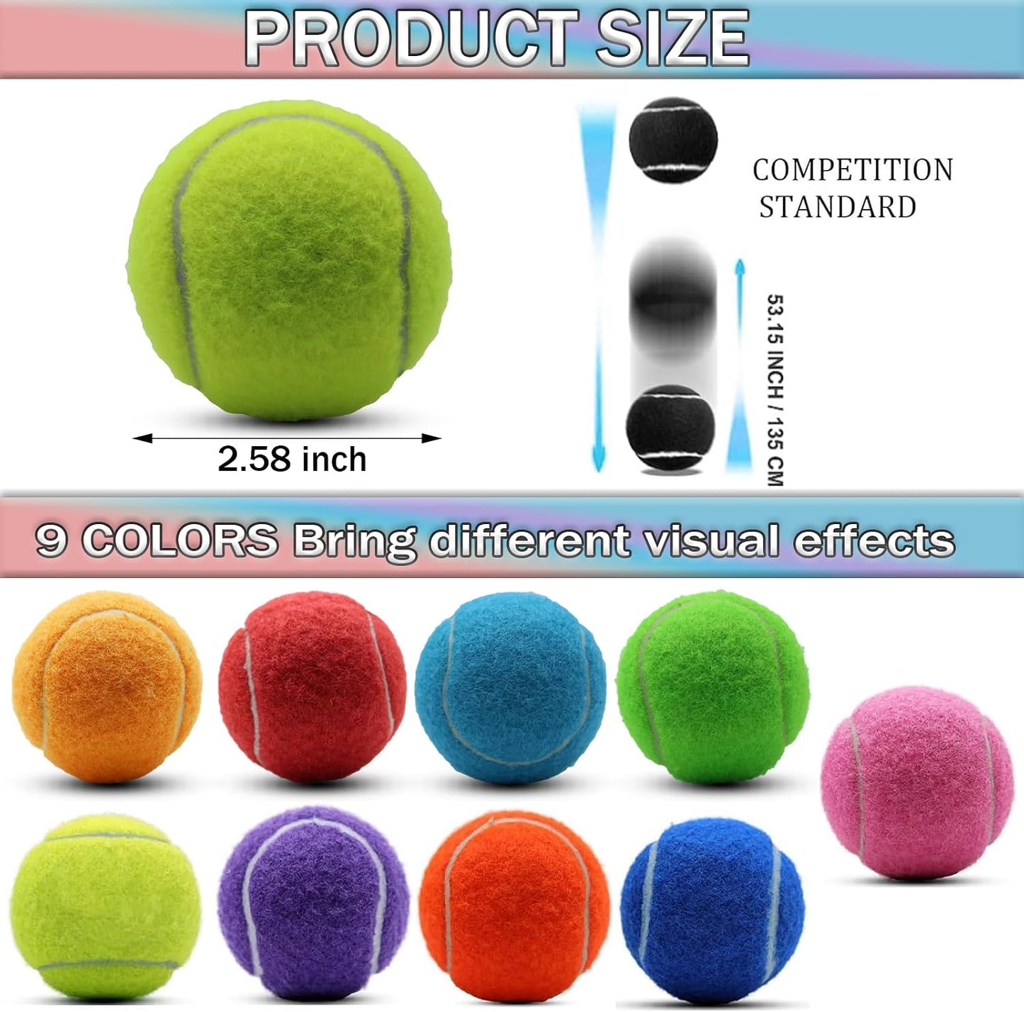 SHYUJAJIE Tennis Ball,20 Pack Practice Balls Bulk,Dog Balls with Mesh Bag