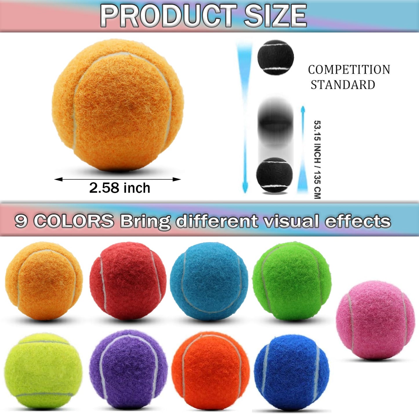 SHYUJAJIE Tennis Ball,20 Pack Practice Balls Bulk,Dog Balls with Mesh Bag