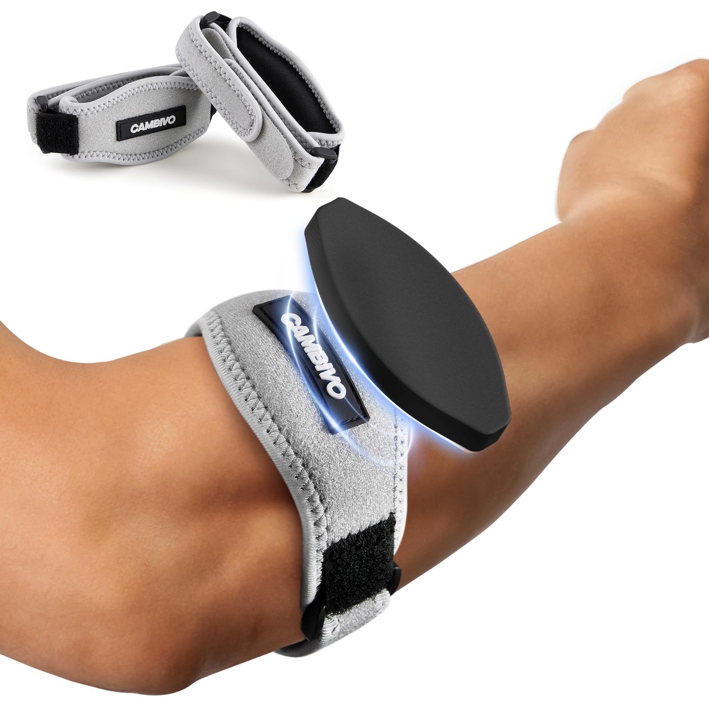 CAMBIVO 2 Pack Tennis Elbow Brace Strap for Tendonitis, Black - Tennis Mindset