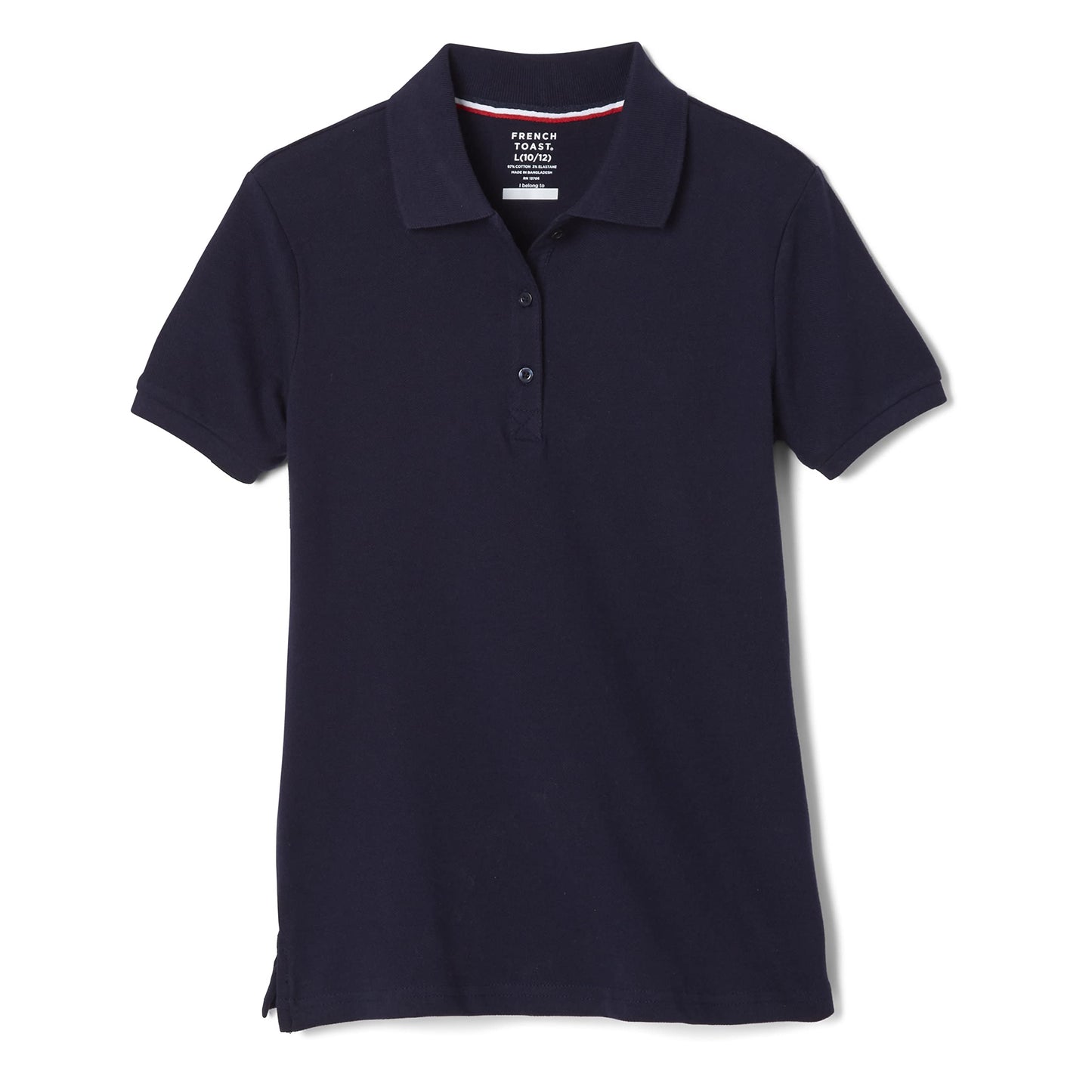 French Toast Women's Juniors' Short Sleeve Stretch Pique Polo Shirt