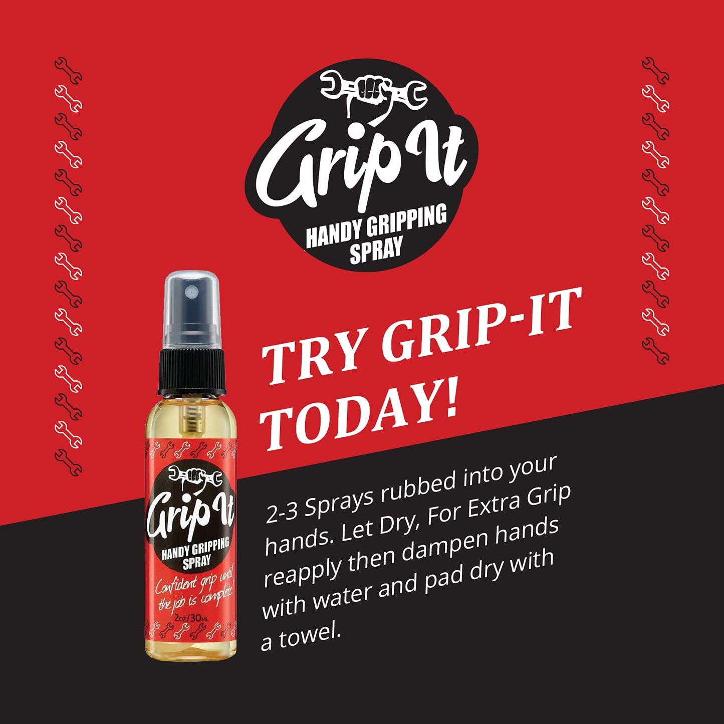 Grip-IT Hand Grip Spray 2 Oz – Pole Grip for Pole Dancing & Aerial Silk Workouts – Overgrip Sticky Spray For Tennis & Pickleball - Training Aid - Chalkless Solution for Weight Lifters