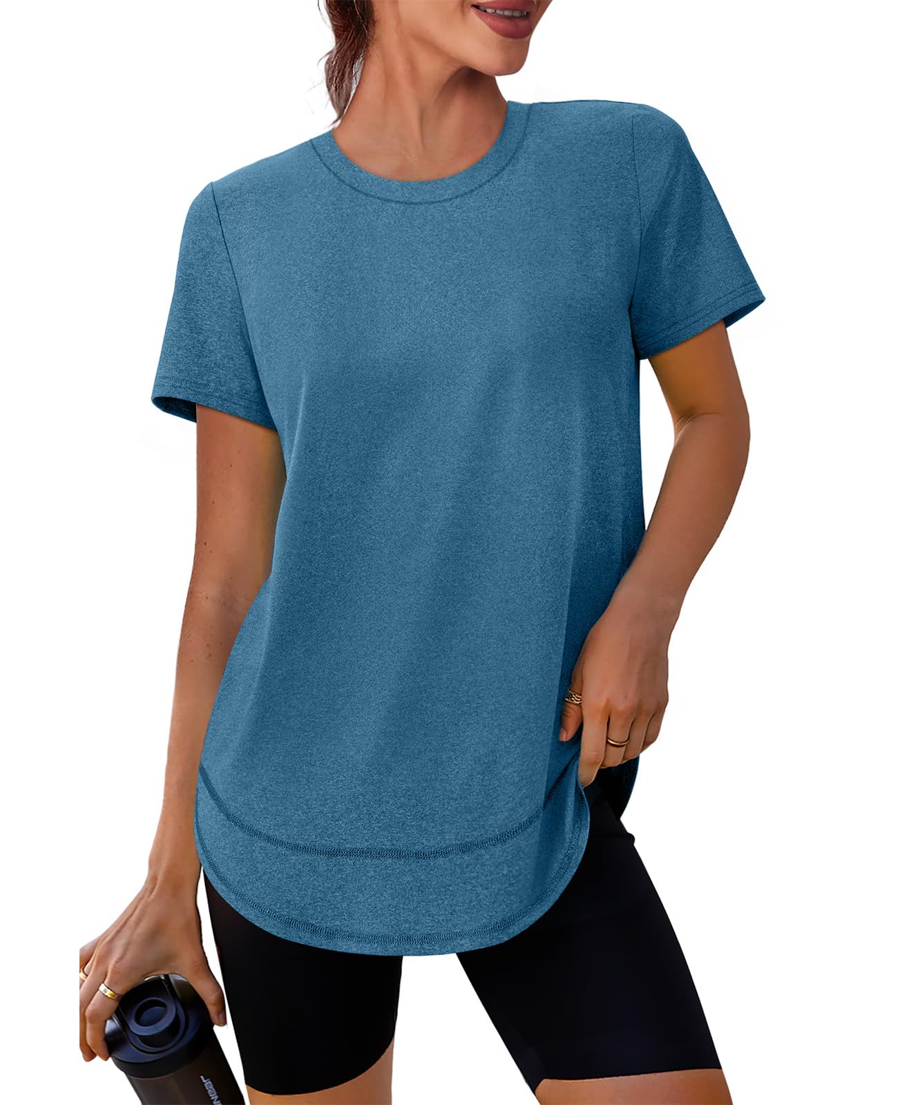 XIEERDUO Womens Workout Tops Short Sleeve Shirts Sun Protection UPF 50+ Quick Dry Outfits for Hiking Running S-3XL