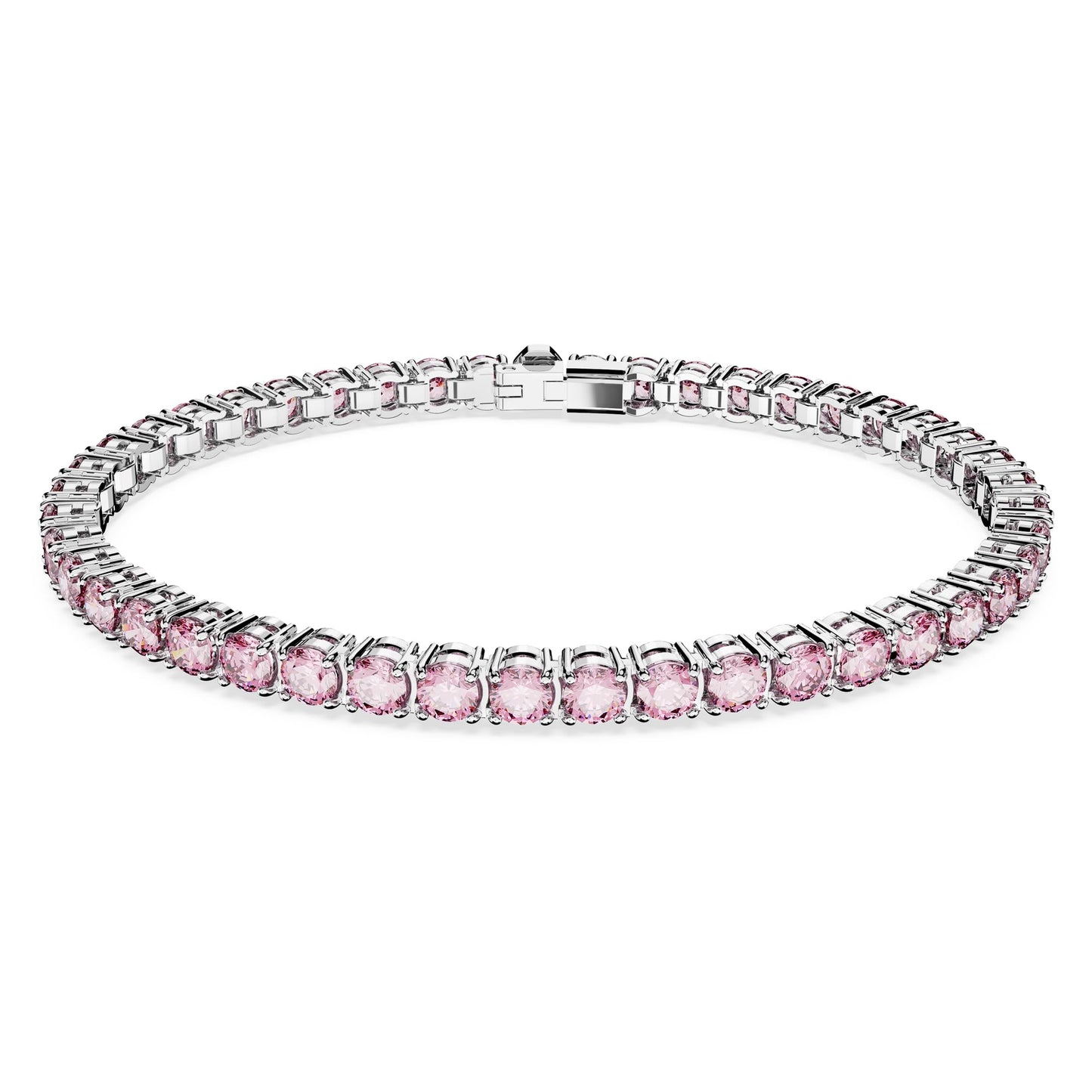 Swarovski Matrix Tennis Bracelet, Round Cut Crystals, Pink, Blue, Black, Clear, Rhodium, Gold-Tone and Rose Gold-Tone Finishes