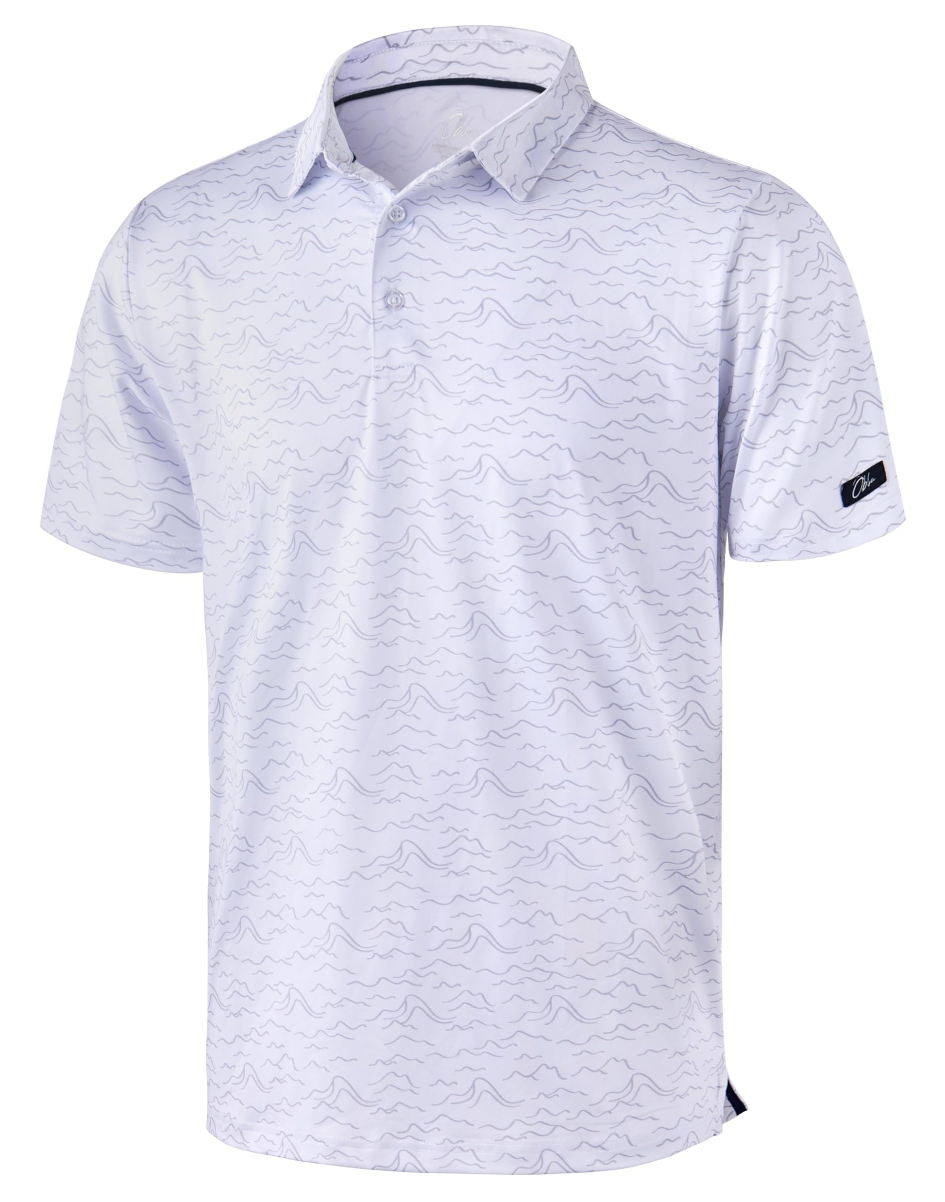 Obla Men's Golf Polo Shirts Print Short Sleeve Dry Fit Collared Shirt - Tennis Mindset