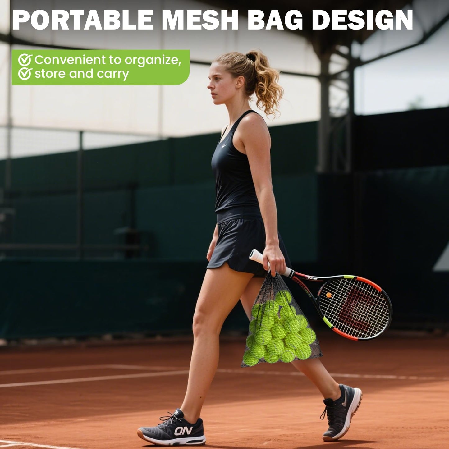 FURWEY Tennis Ball,6/12/24/36/40/80P Training Balls,Dog Balls with Mesh Bag