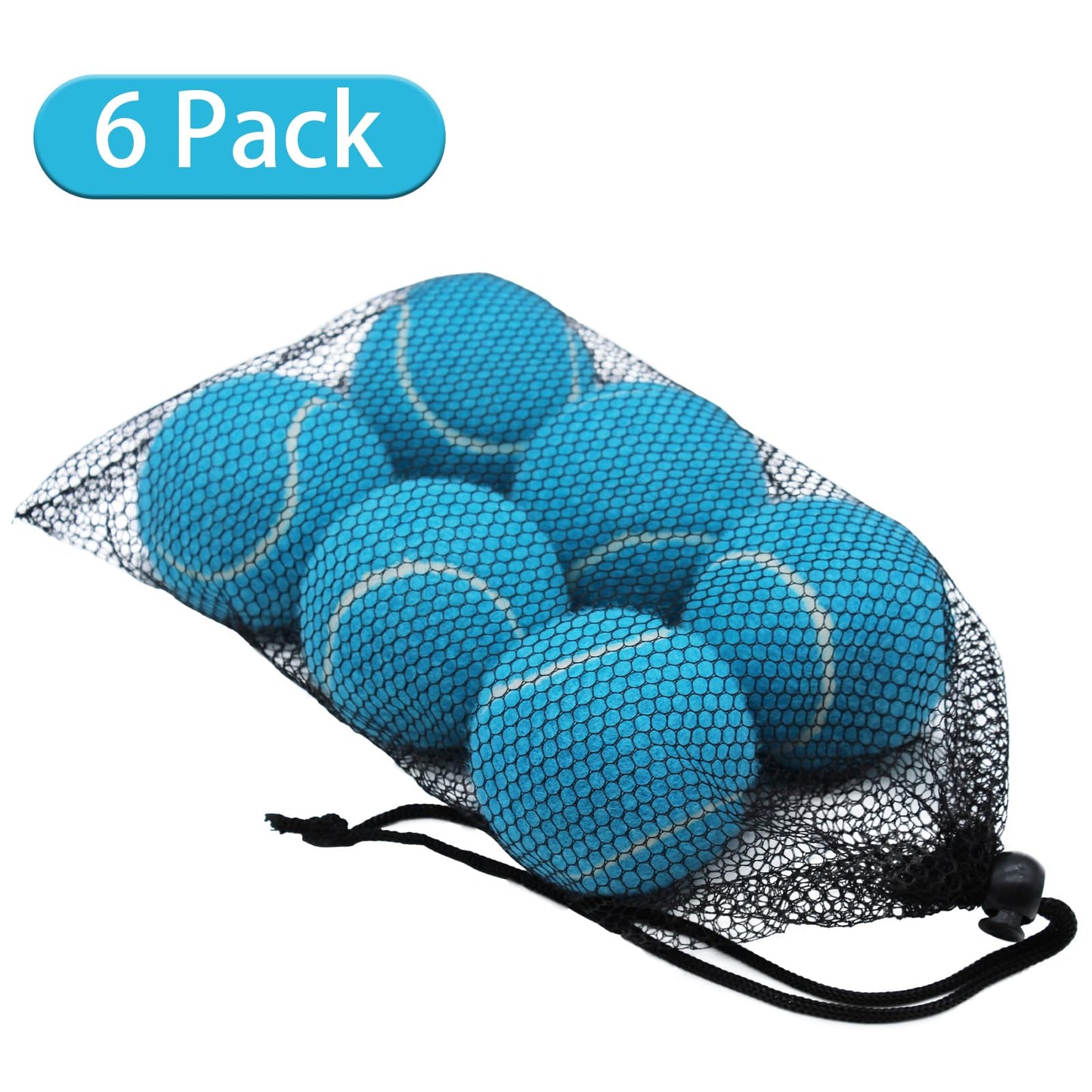 SHYUJAJIE Tennis Ball,6 Pack Practice Balls Bulk,Dog Balls with Mesh Bag